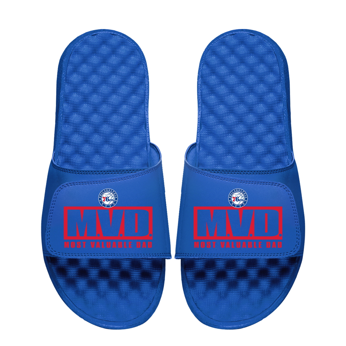 Philadelphia 76ers Most Valuable Dad Father's Day Slide Sandals