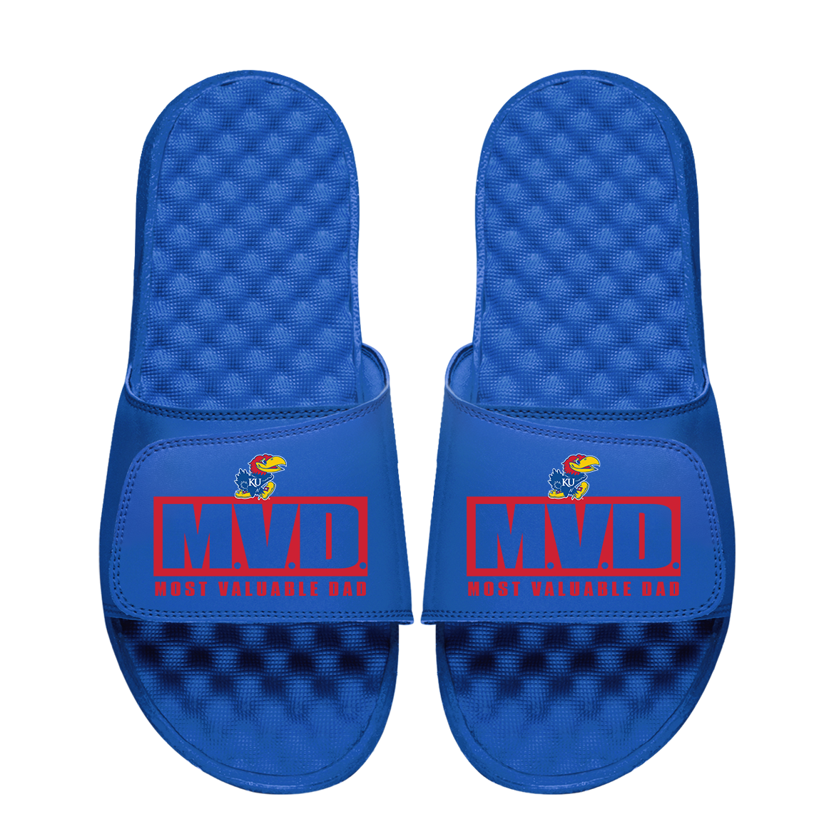 Kansas Jayhawks Most Valuable Dad Father's Day Slide Sandals