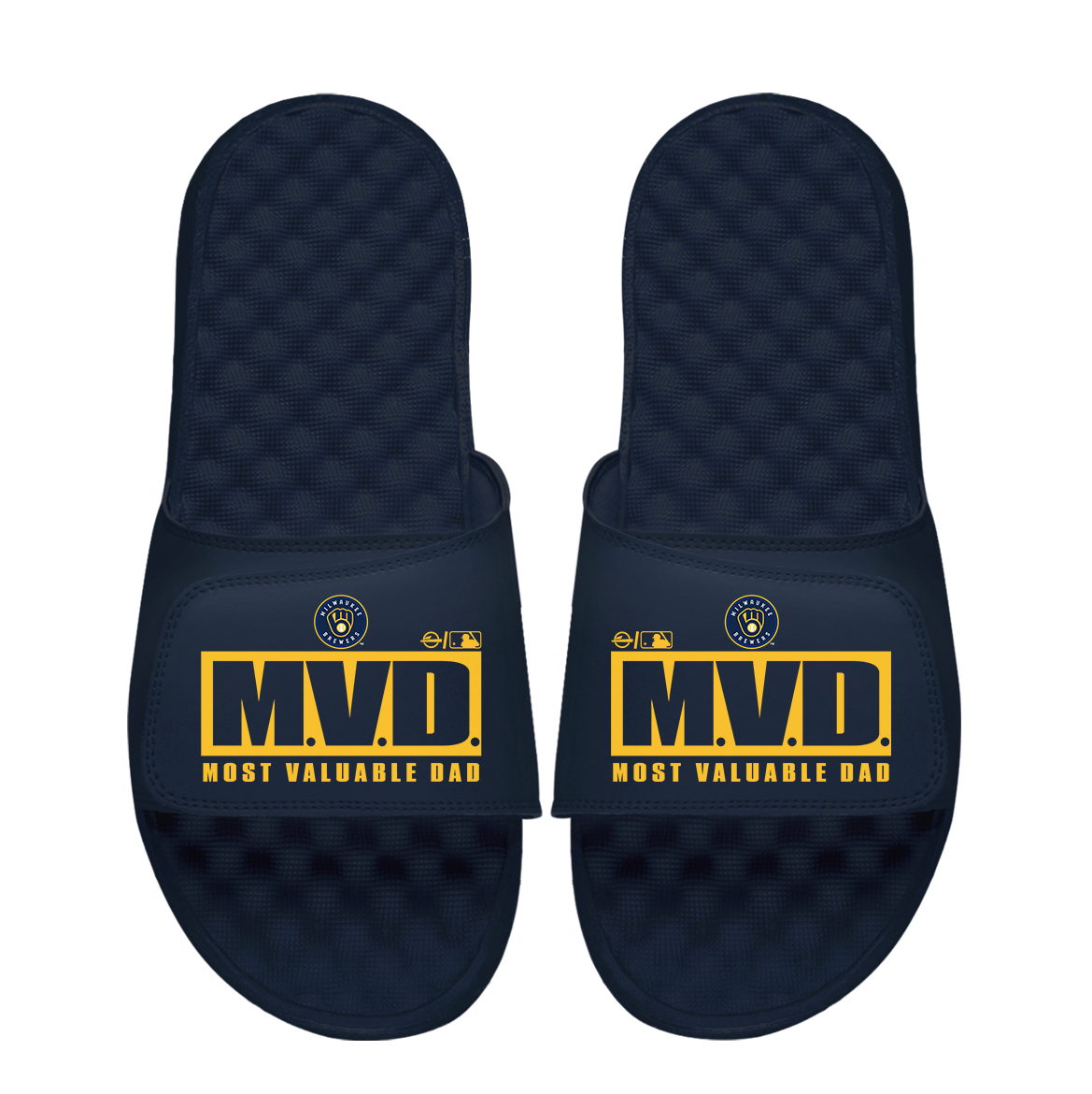 Milwaukee Brewers Most Valuable Dad Father's Day Slide Sandals
