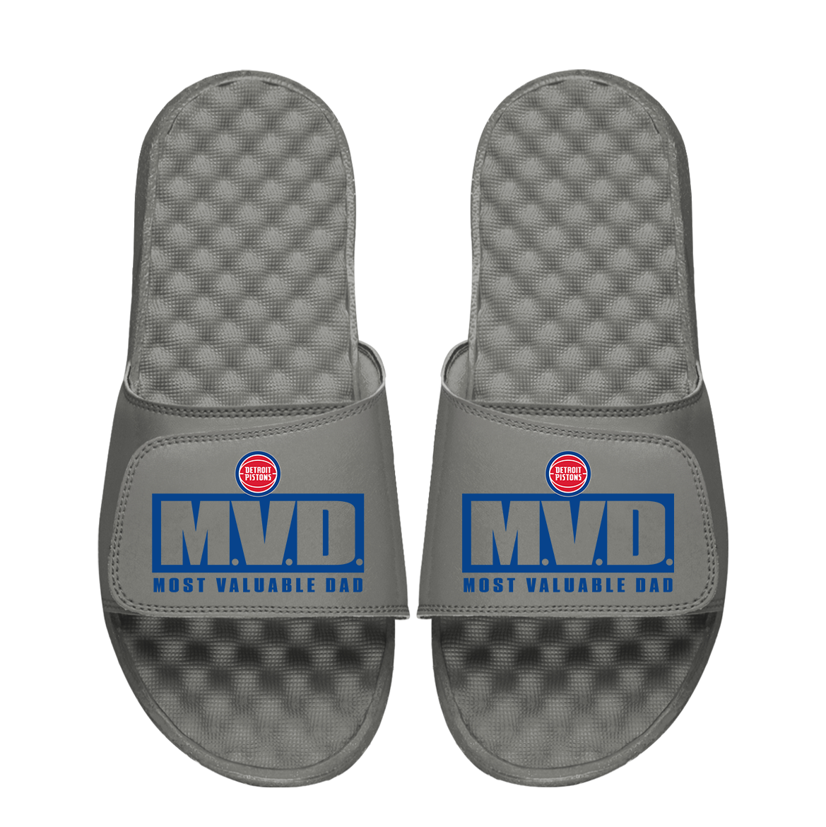 Detroit Pistons Most Valuable Dad Father's Day Slide Sandals