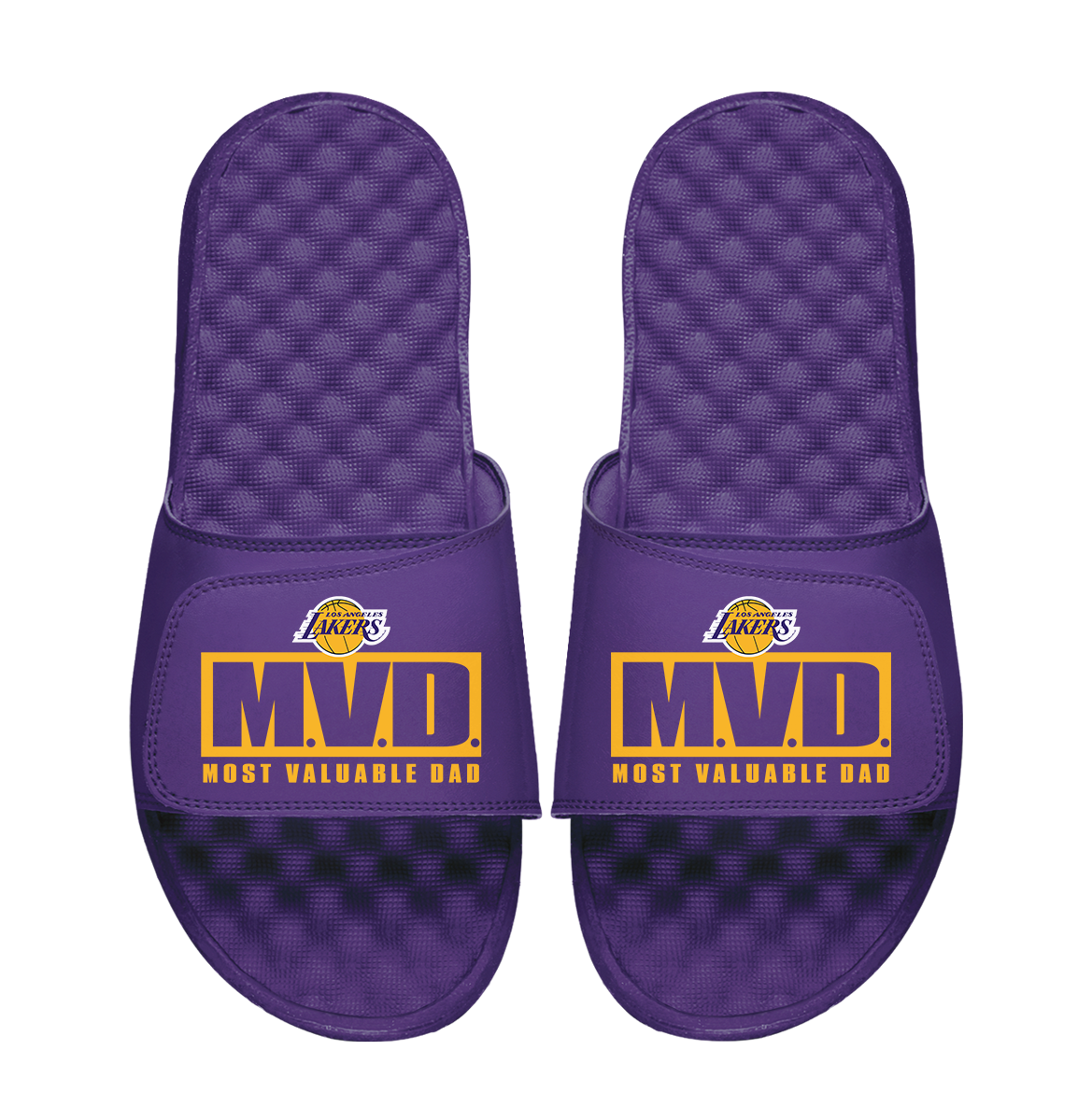 Los Angeles Lakers Most Valuable Dad Father's Day Slide Sandals