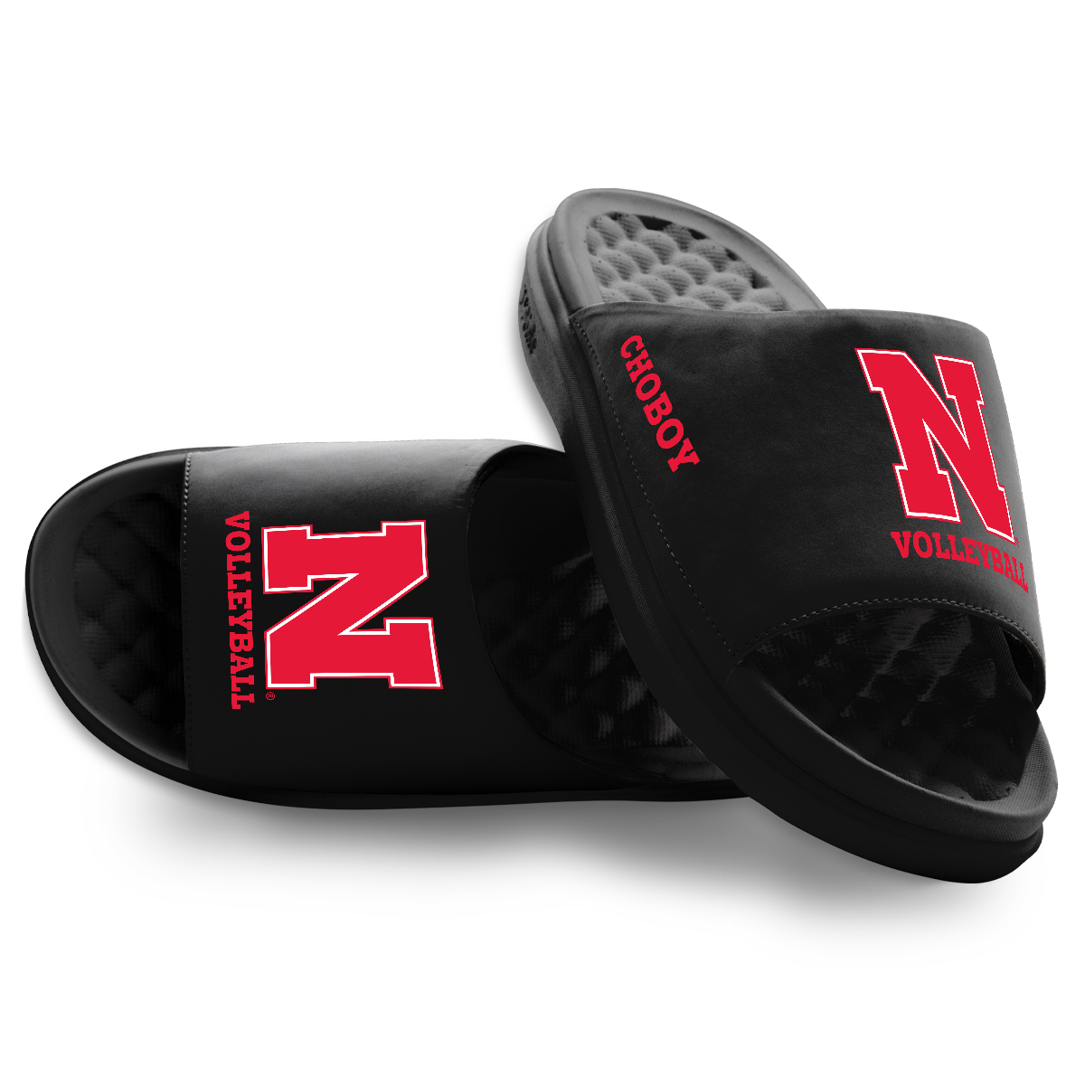 Nebraska Volleyball Laney Choboy Motive Slide Sandals