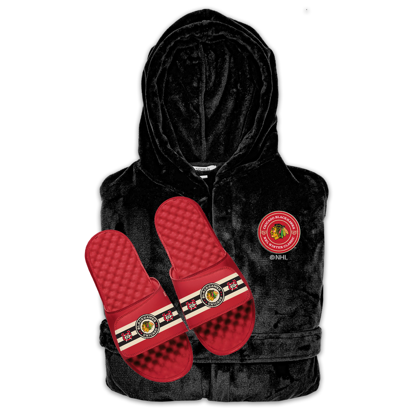 Chicago Blackhawks 2025 Winter Classic Robe/Slide Bundle
