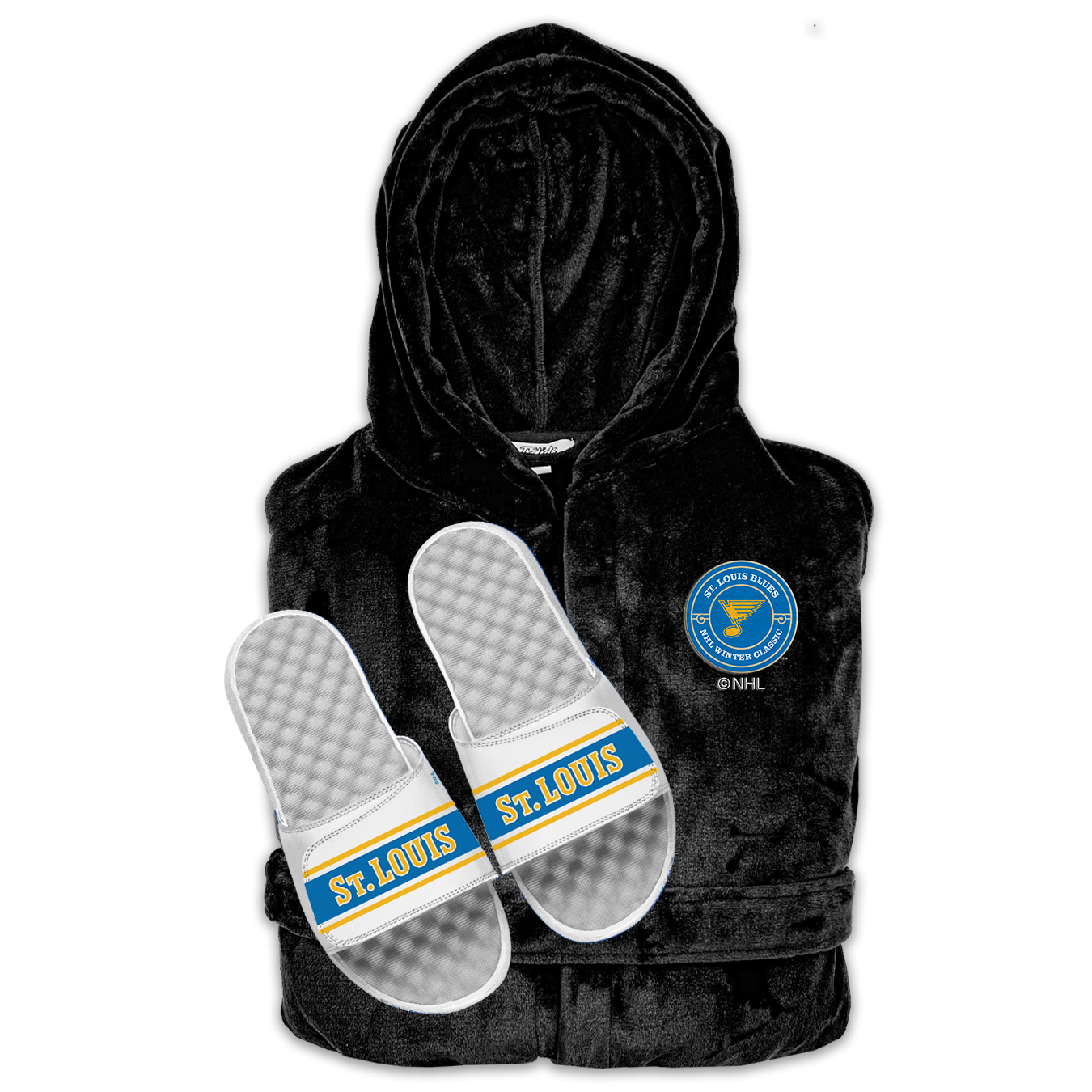 St. Louis Blues 2025 Winter Classic Robe/Slide Bundle