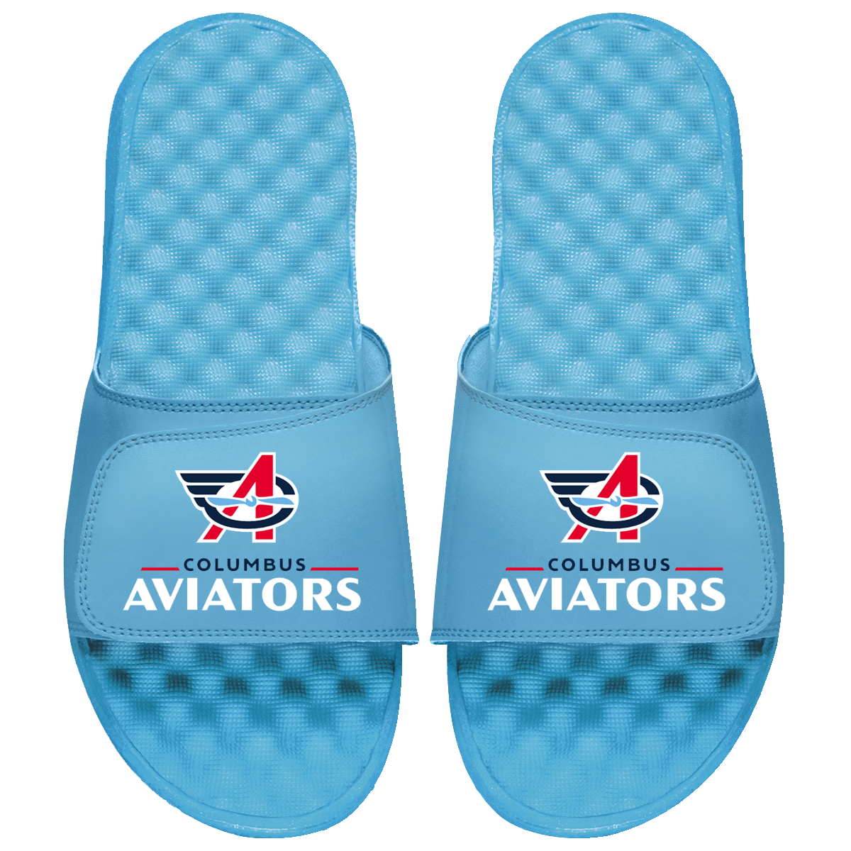 Columbus Aviators Primary Logo Stack Slide Sandals