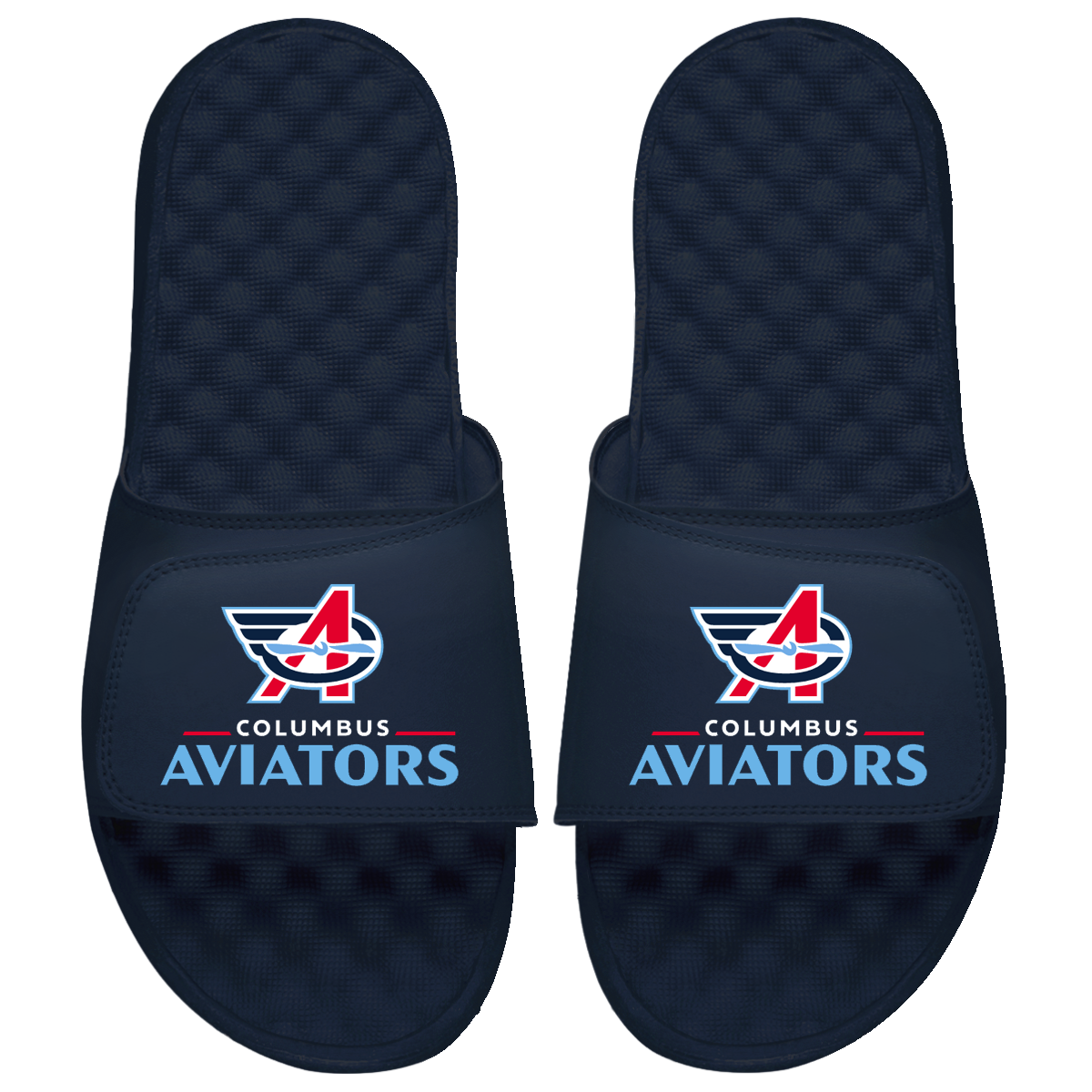 Columbus Aviators Primary Logo Stack Slide Sandals