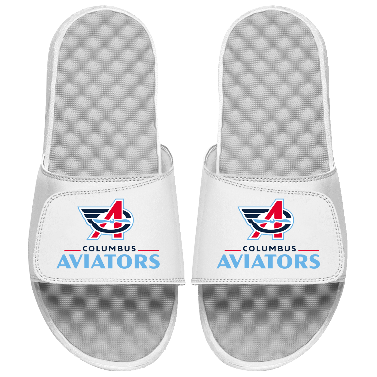 Columbus Aviators Primary Logo Stack Slide Sandals