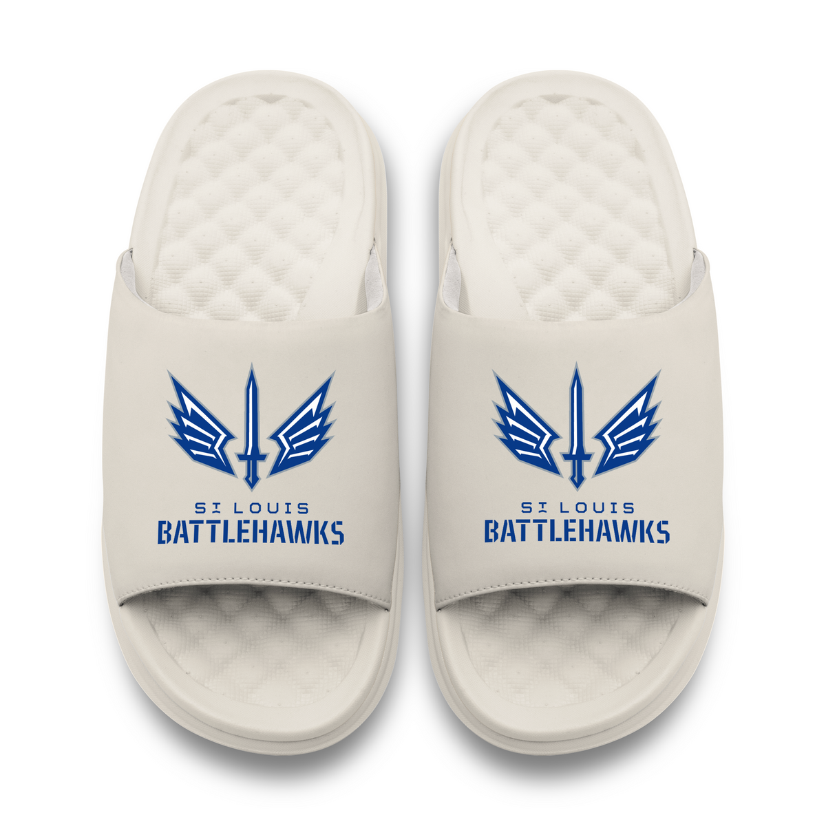 St. Louis Battlehawks Primary Logo Stack Motive Slide Sandals