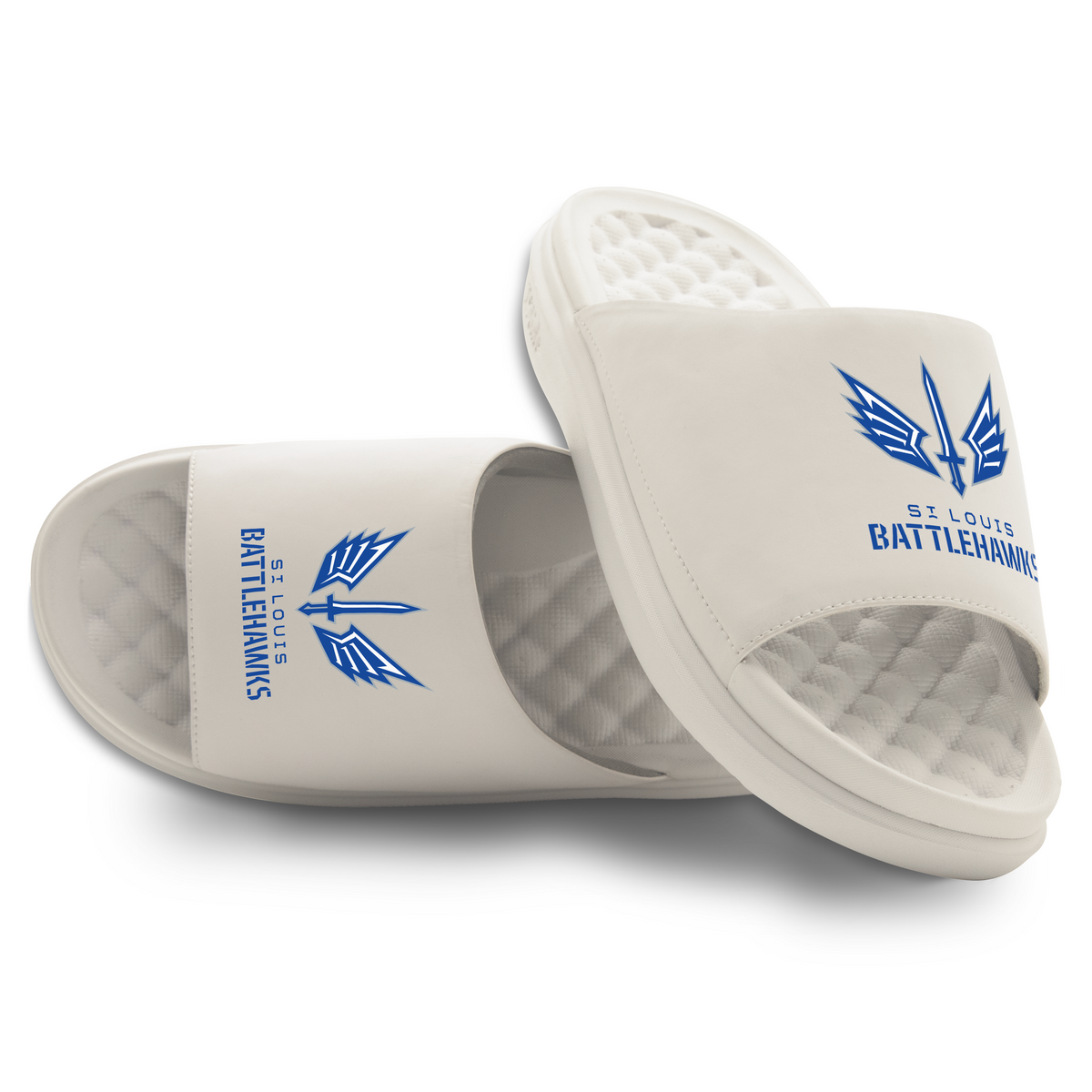 St. Louis Battlehawks Primary Logo Stack Motive Slide Sandals
