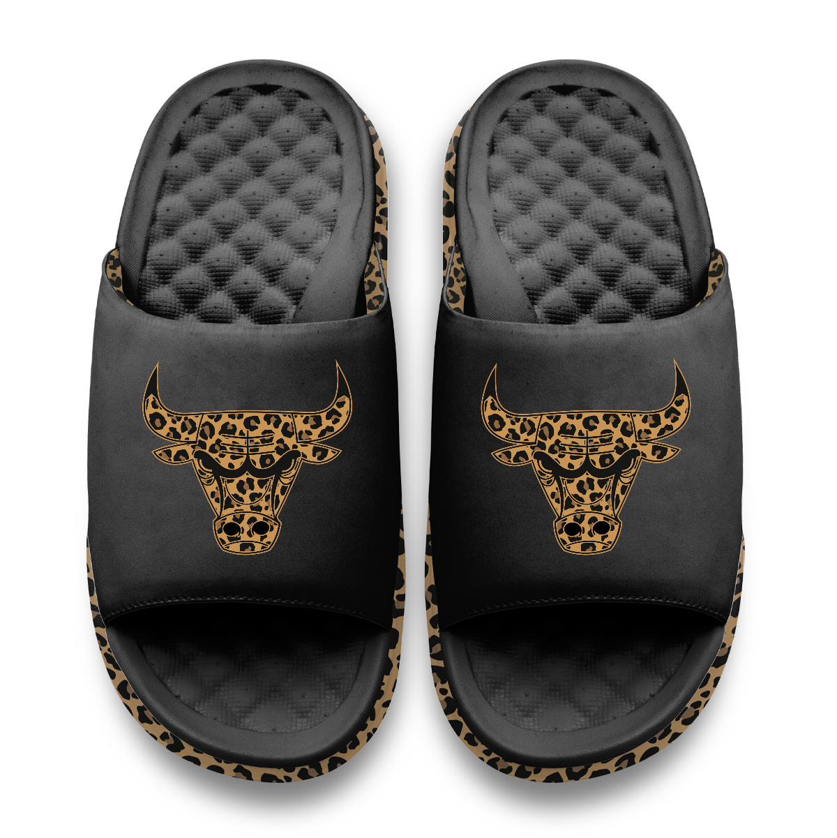 Chicago Bulls Cheetah Dip Motive Slide Sandles
