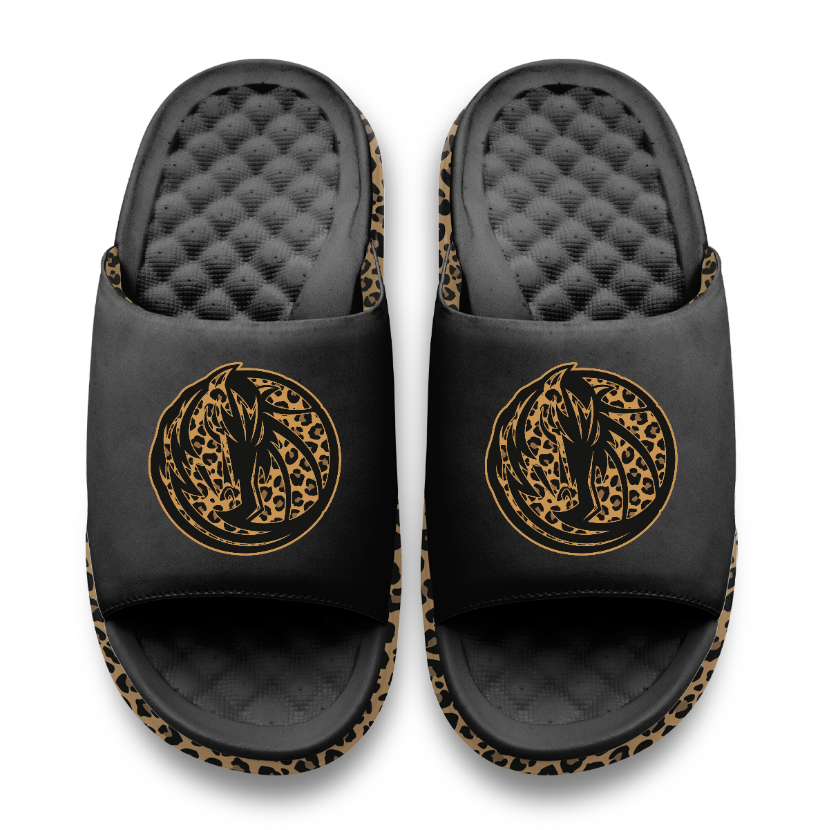 Dallas Mavericks Cheetah Dip Motive Slide Sandles