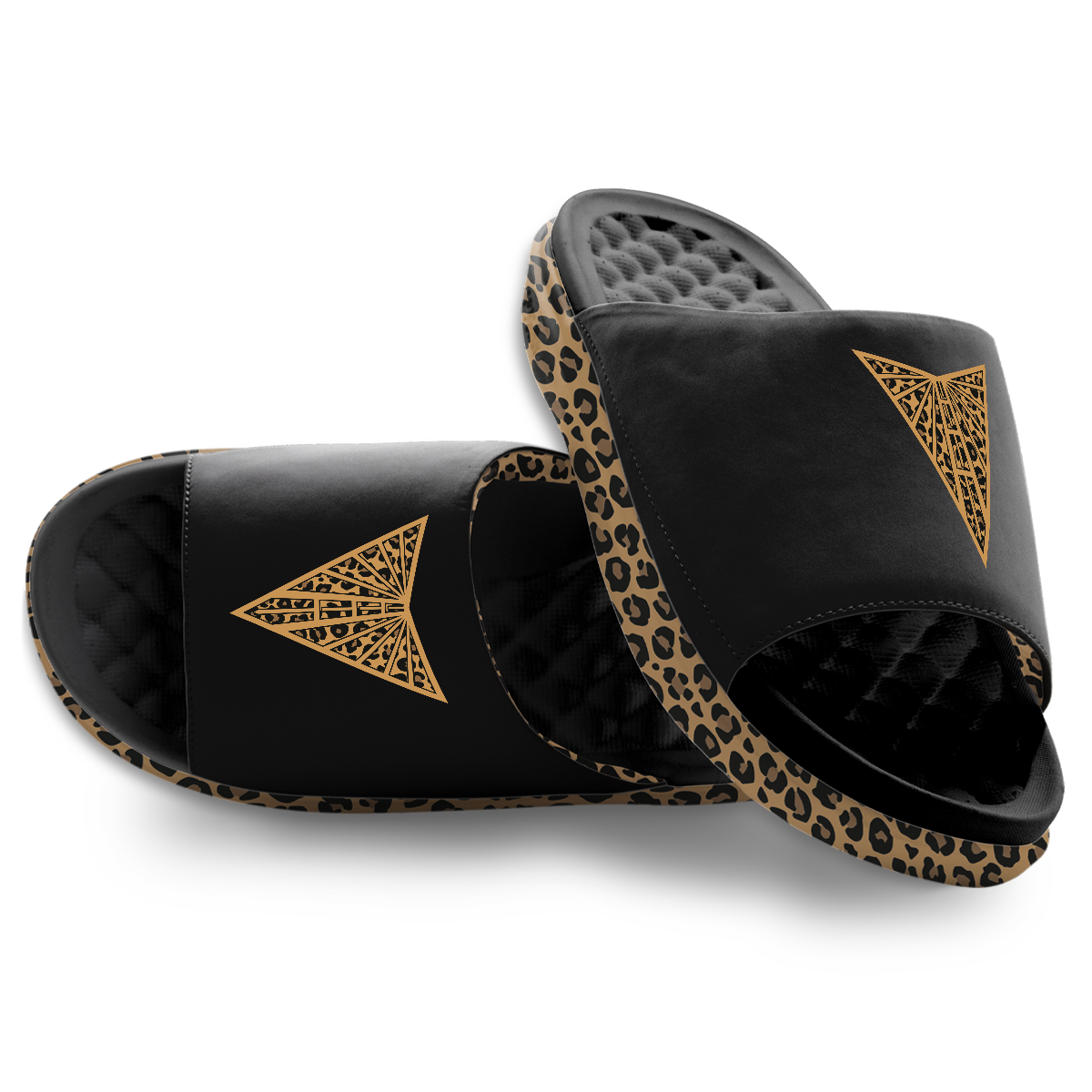 Golden State Valykries Cheetah Dip Motive Slide Sandles