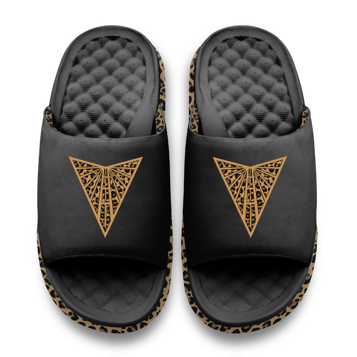 Golden State Valykries Cheetah Dip Motive Slide Sandles