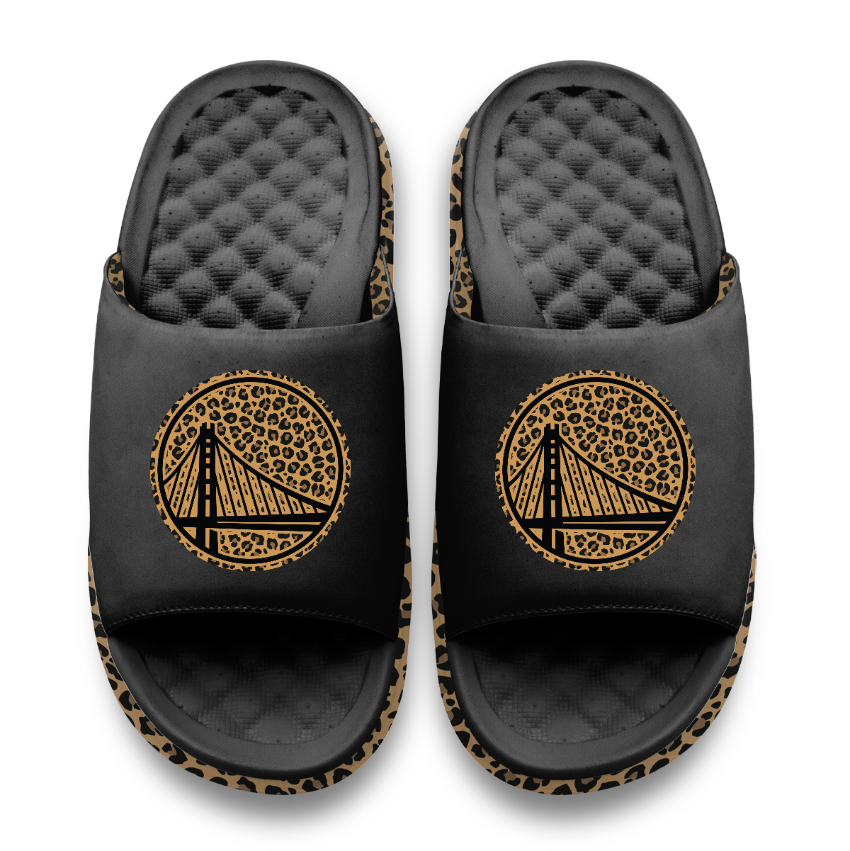 Golden State Warriors Cheetah Dip Motive Slide Sandles