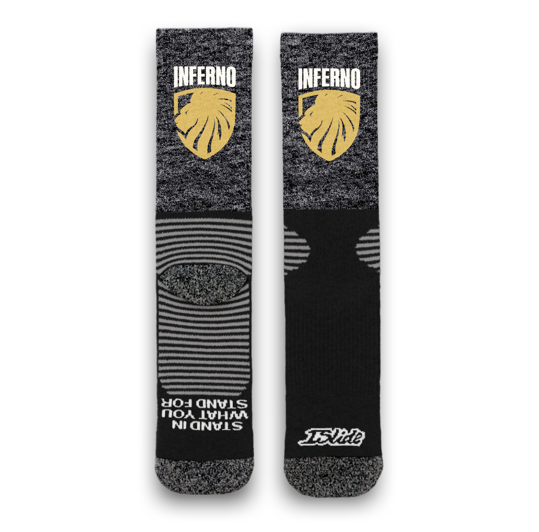 Inferno Black and Gold Athletic Socks