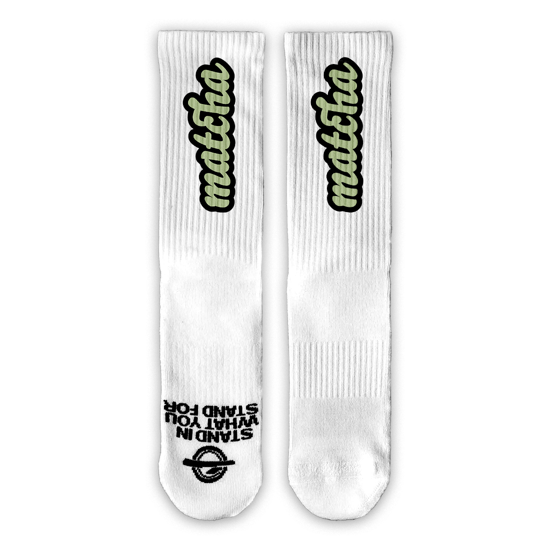 Matcha Vertical Wordmark Lifestyle Sock