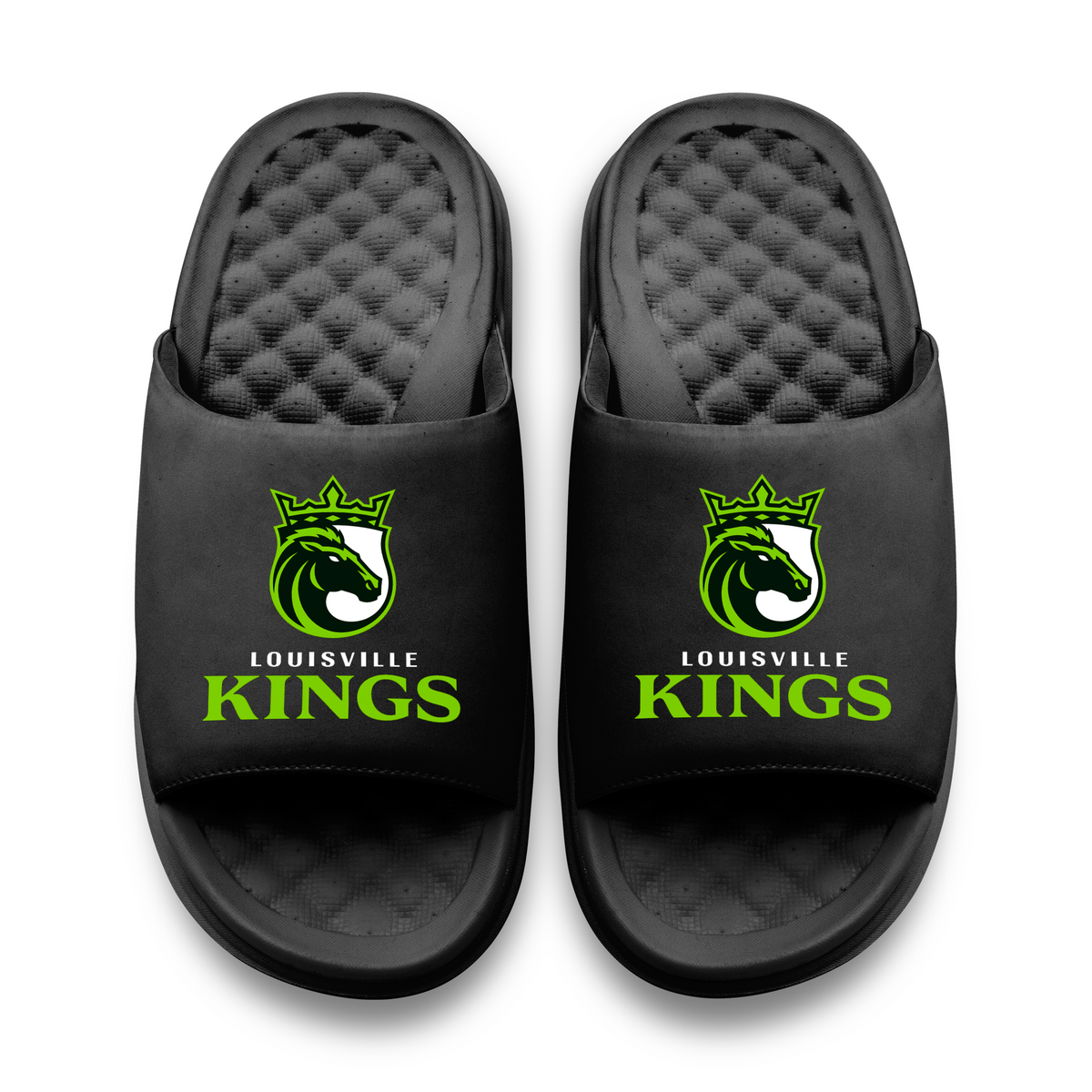 Louisville Kings Primary Logo Stack Motive Slide Sandals