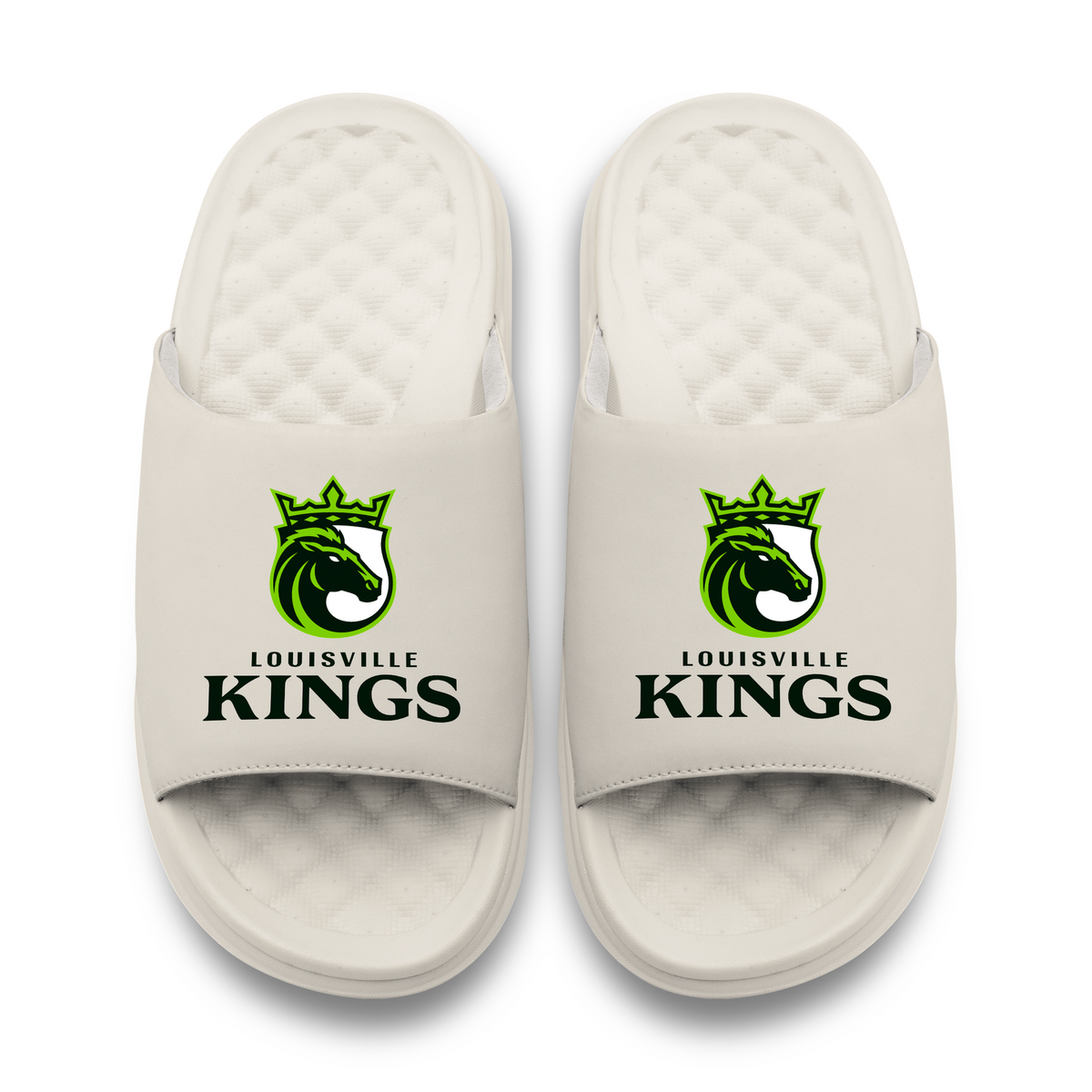 Louisville Kings Primary Logo Stack Motive Slide Sandals
