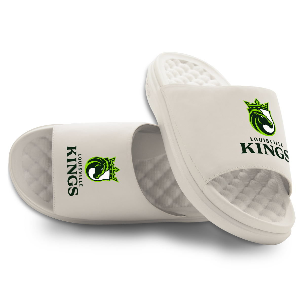 Louisville Kings Primary Logo Stack Motive Slide Sandals