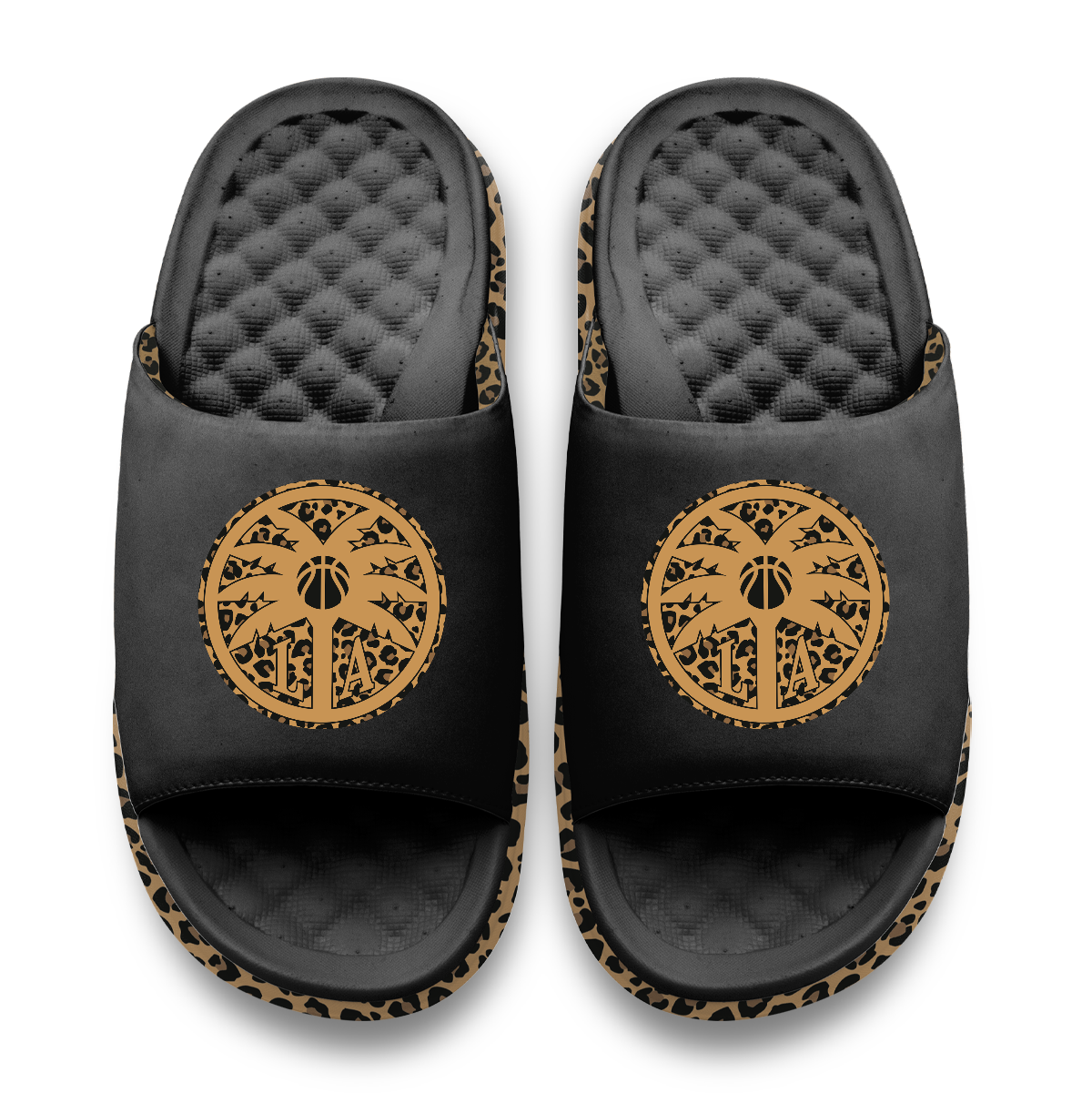 Los Angeles Sparks Cheetah Dip Motive Slide Sandles