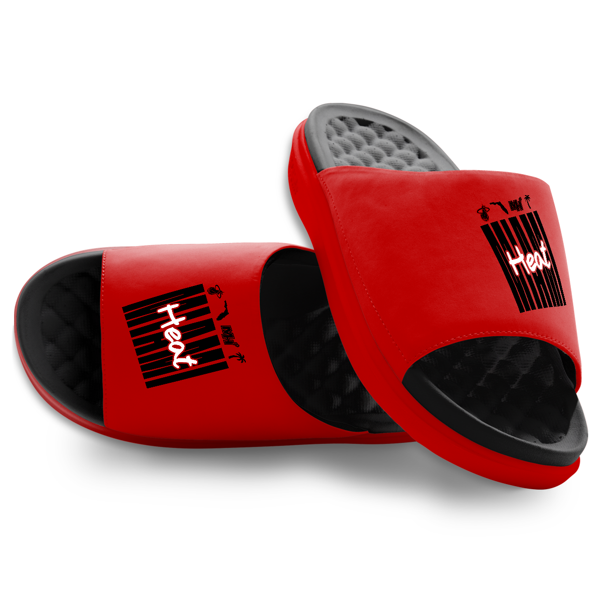 Miami Heat City Script Motive Slide Sandals Dropship
