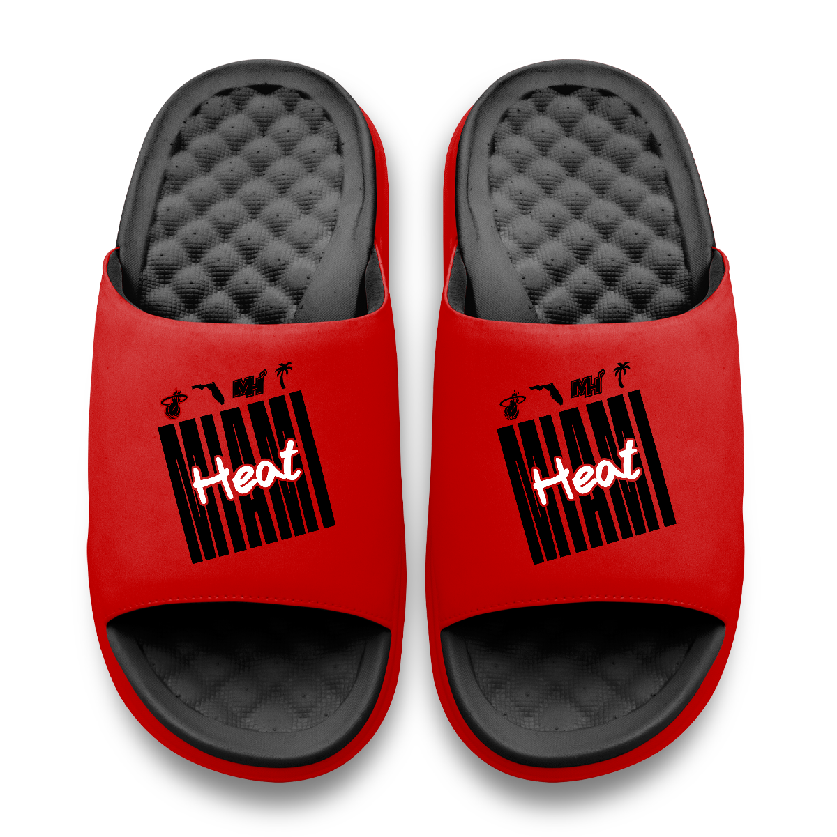 Miami Heat City Script Motive Slide Sandals Dropship