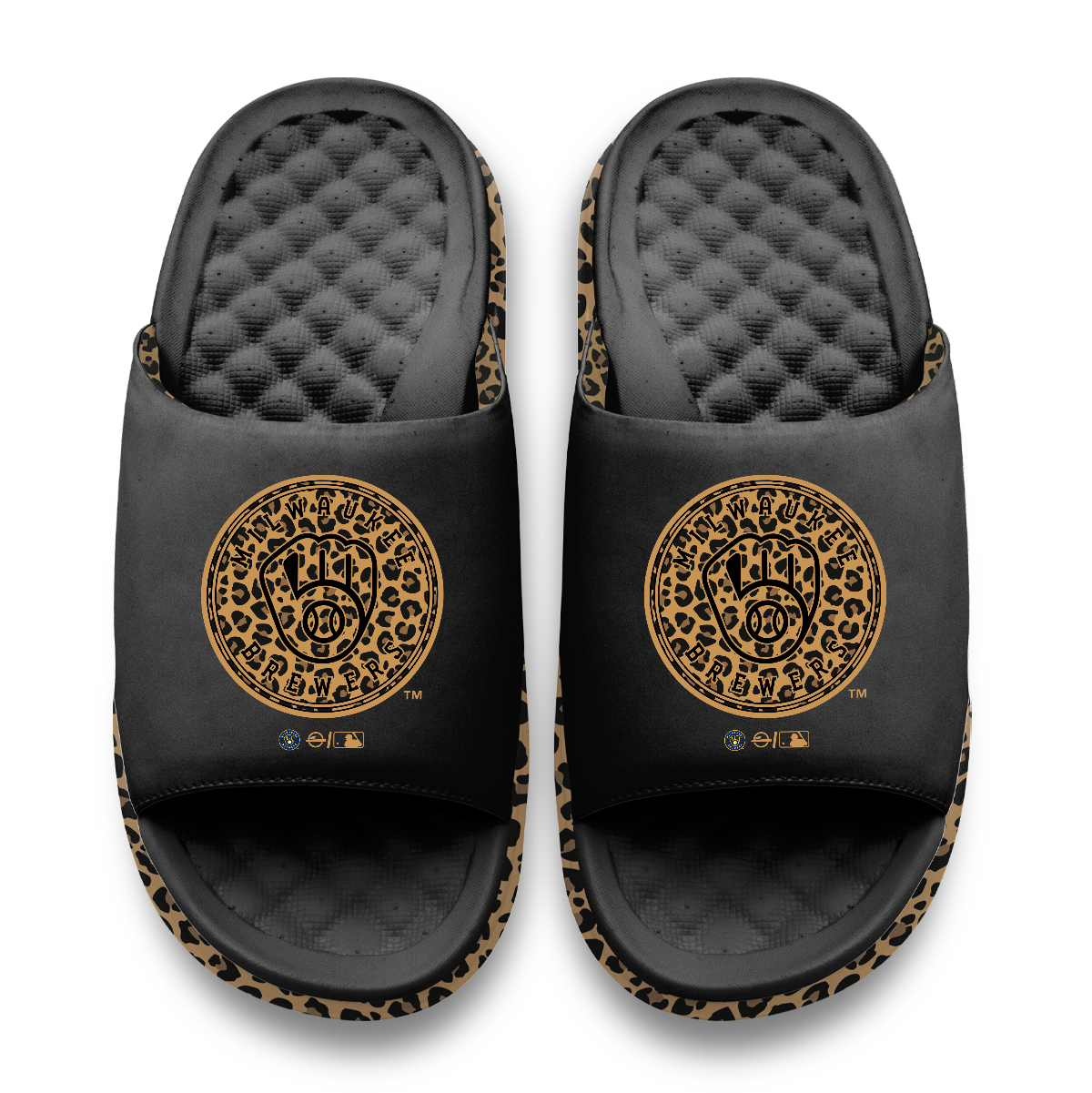 Milwaukee Brewers Cheetah Dip Motive Slide Sandles