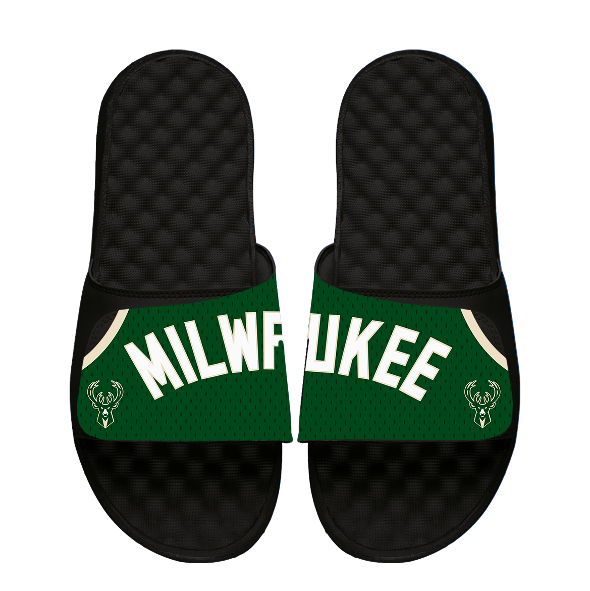 Milwaukee Bucks Away Jersey Black Slides