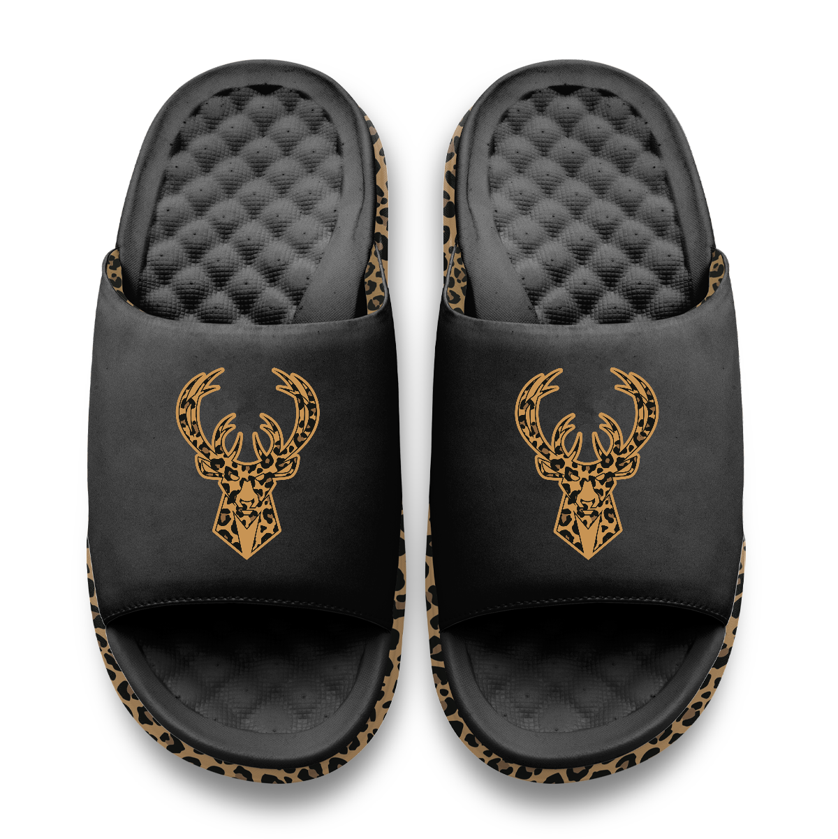 Milwaukee Bucks Cheetah Dip Motive Slide Sandles