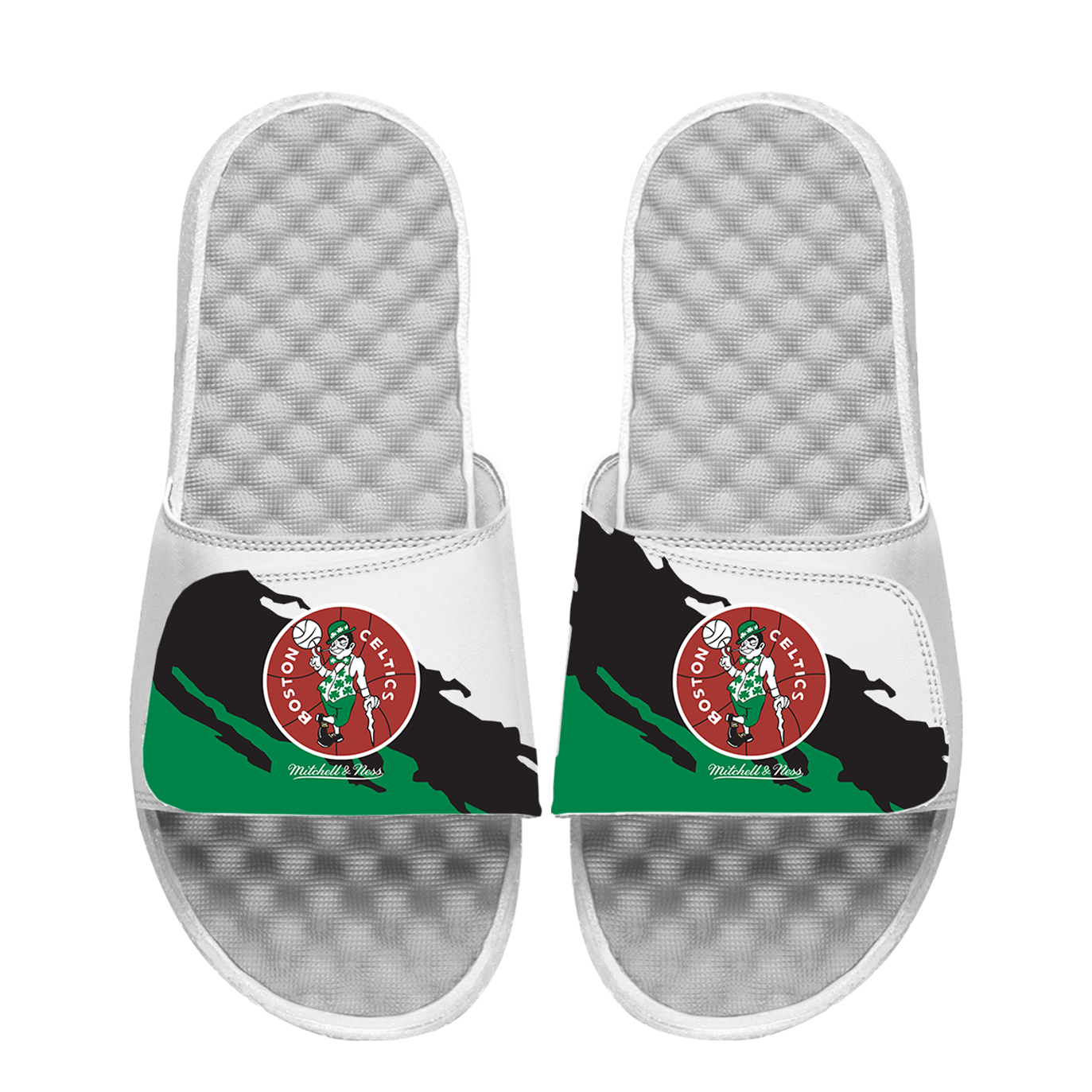 Celtics Mitchell & Ness Paint Stripe Slides