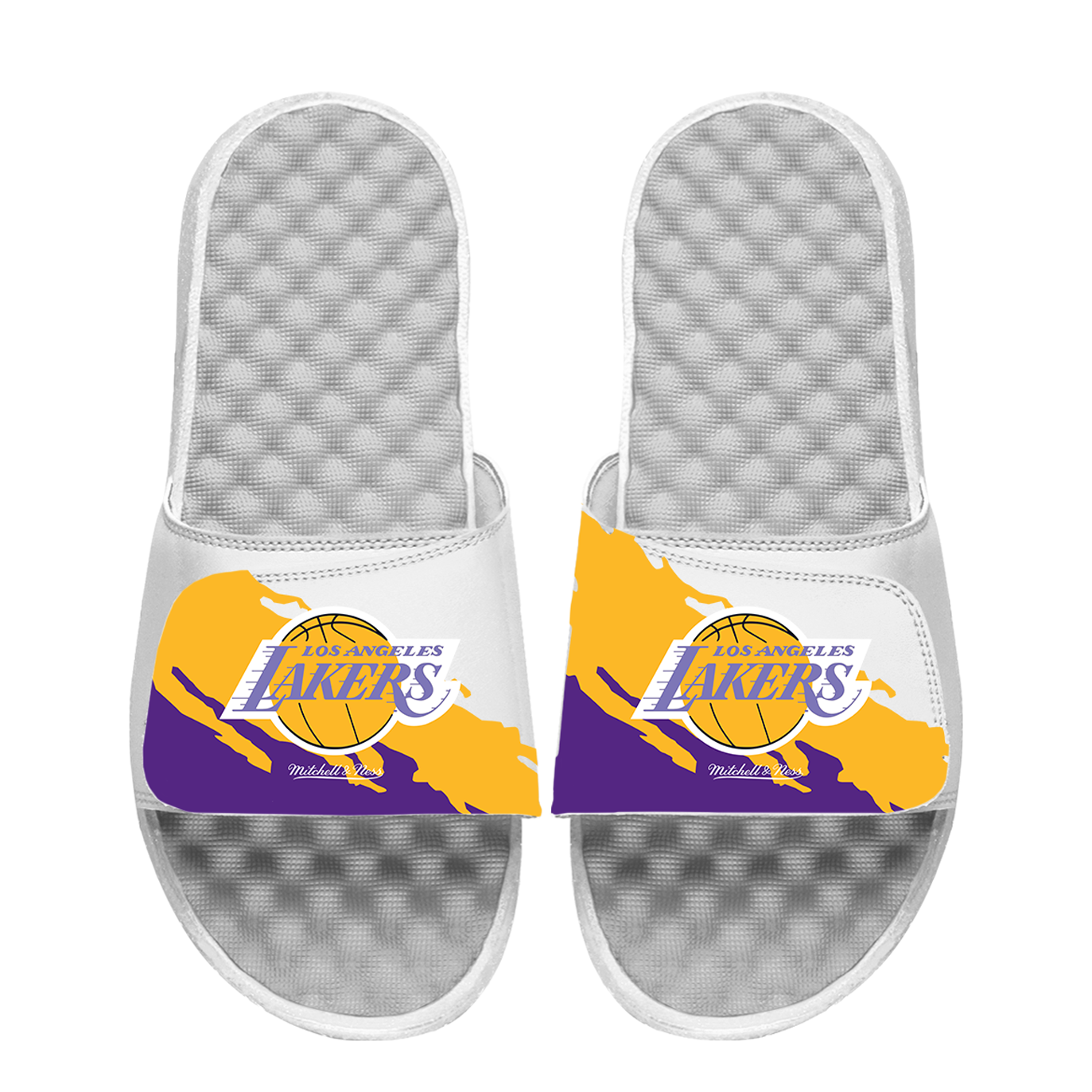 Lakers Mitchell & Ness Paint Stripe Slides