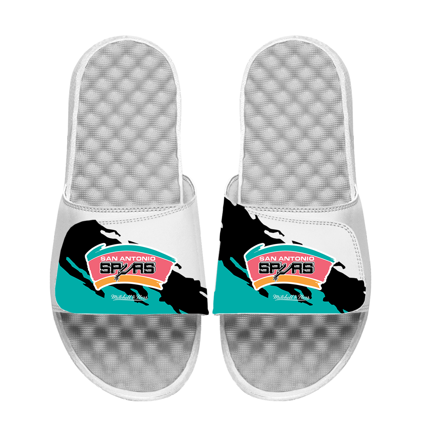 Spurs Mitchell & Ness Paint Stripe Slides