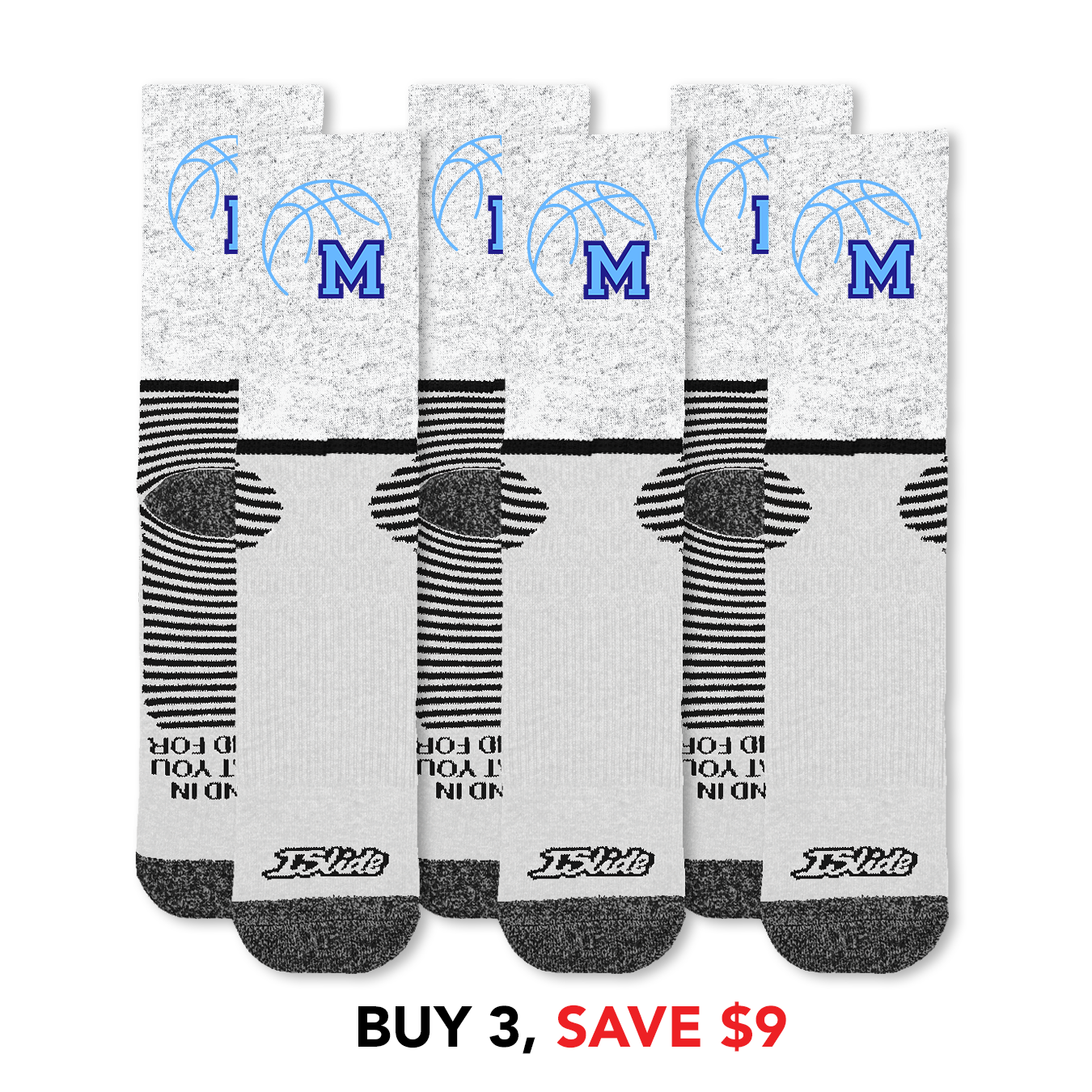 Medfield Basketball Athletic Sock 3 Pack