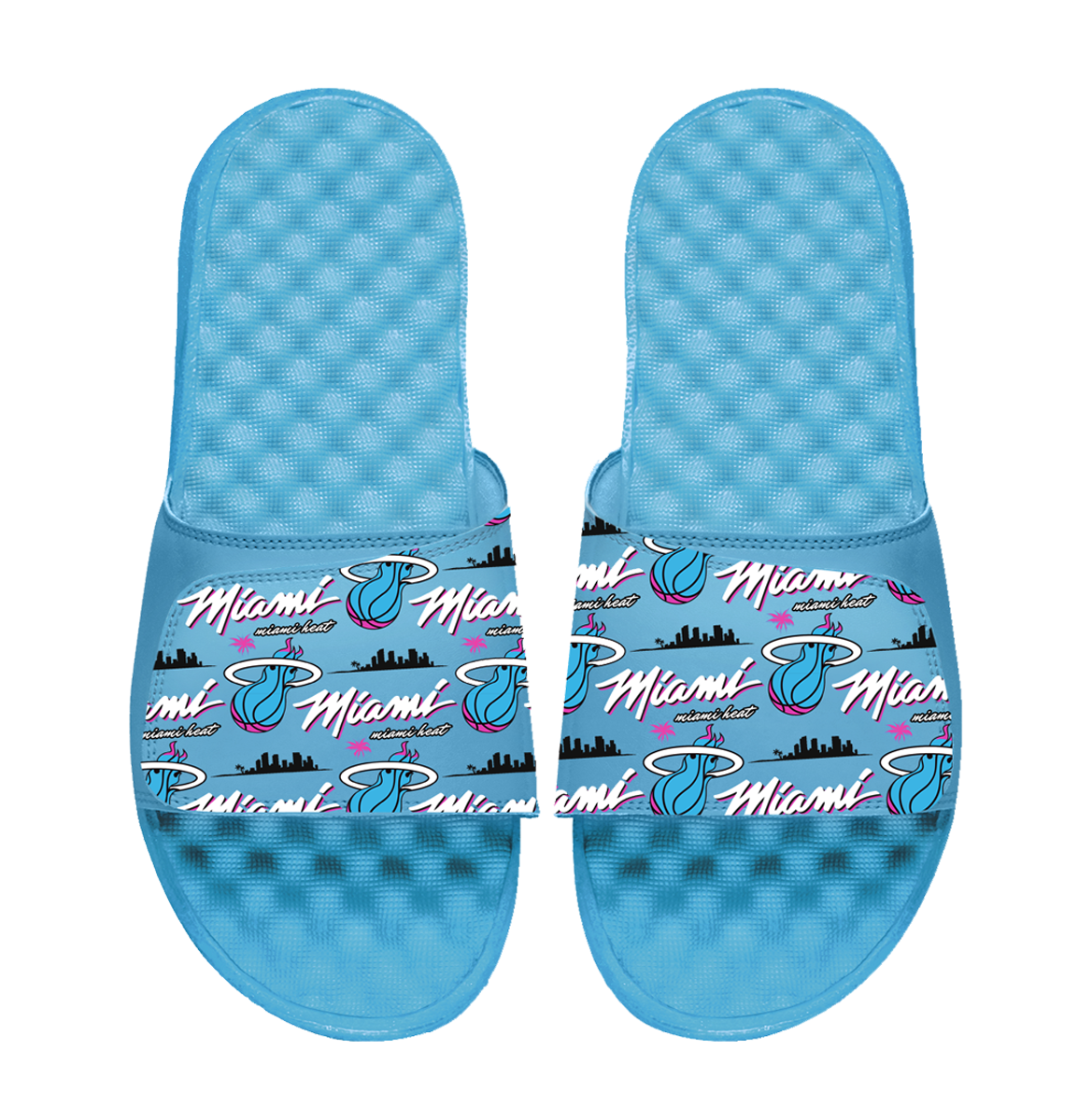 Miami Heat City Edition Pattern Slide Sandals Dropship