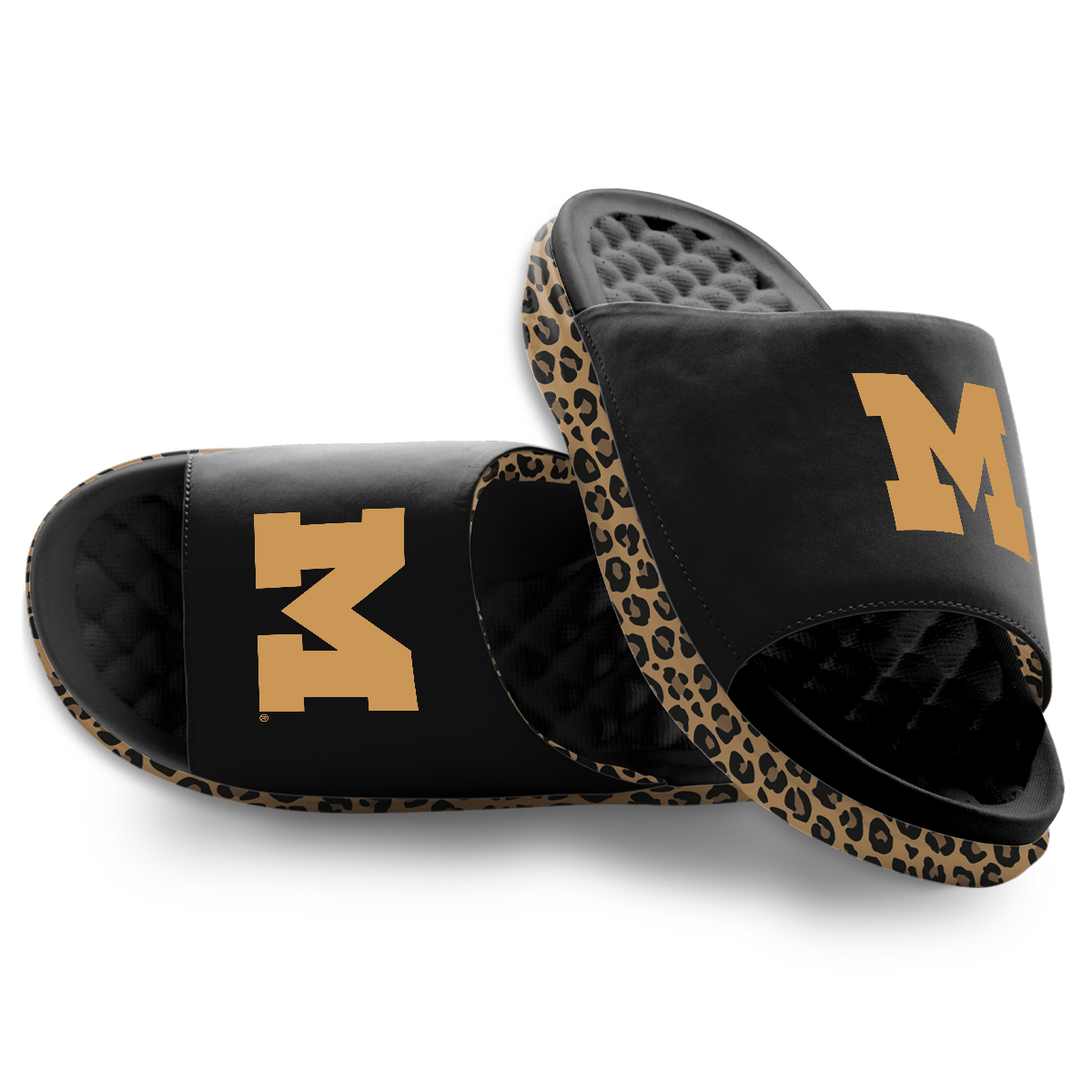 Michigan Wolverines Cheetah Dip Motive Slide Sandles