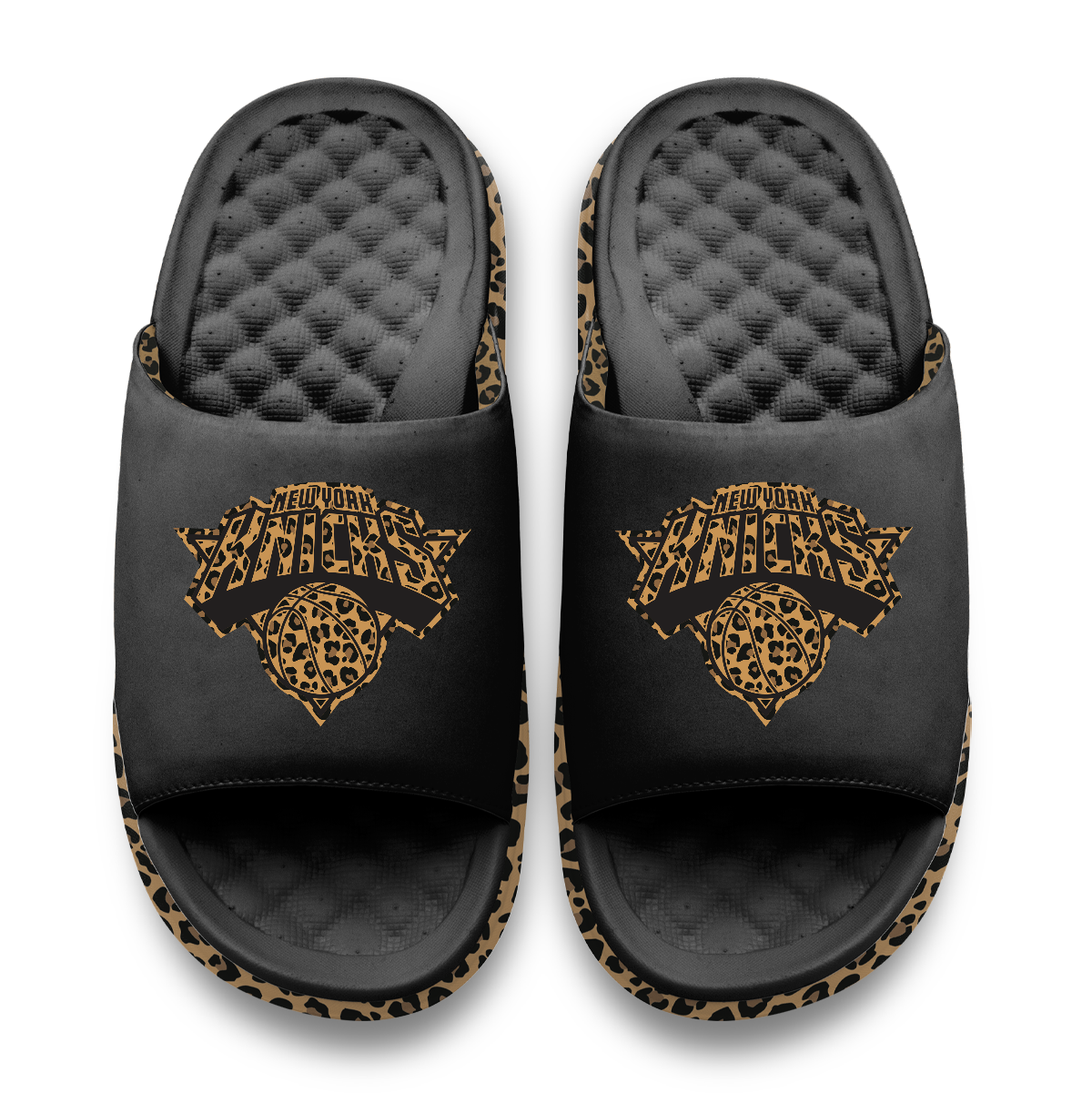 New York Knicks Cheetah Dip Motive Slide Sandles