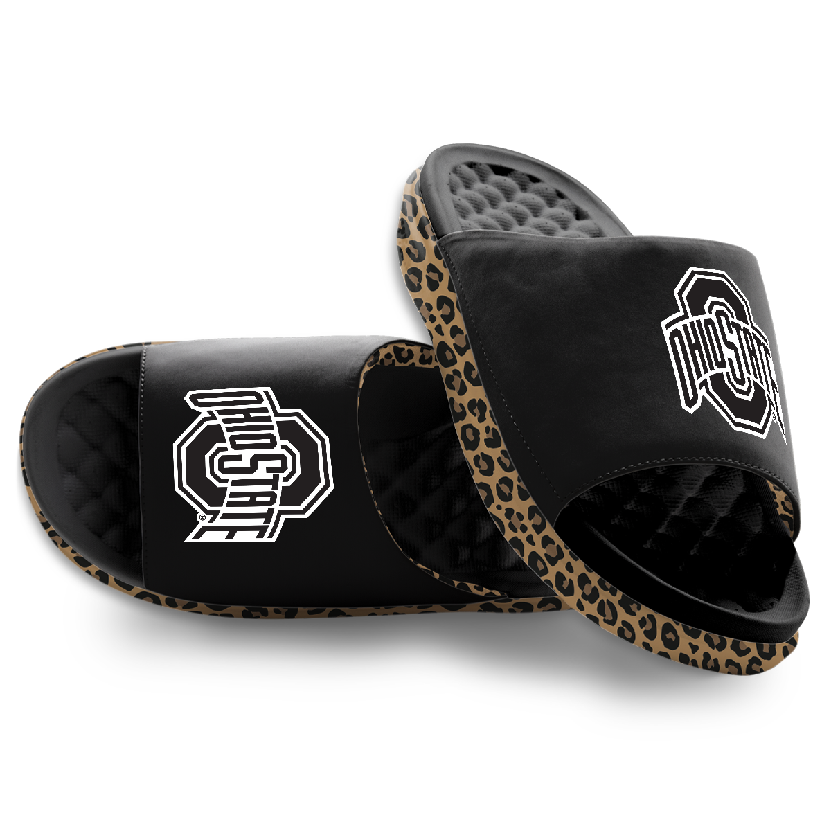 Ohio State Buckeyes Cheetah Dip Motive Slide Sandles