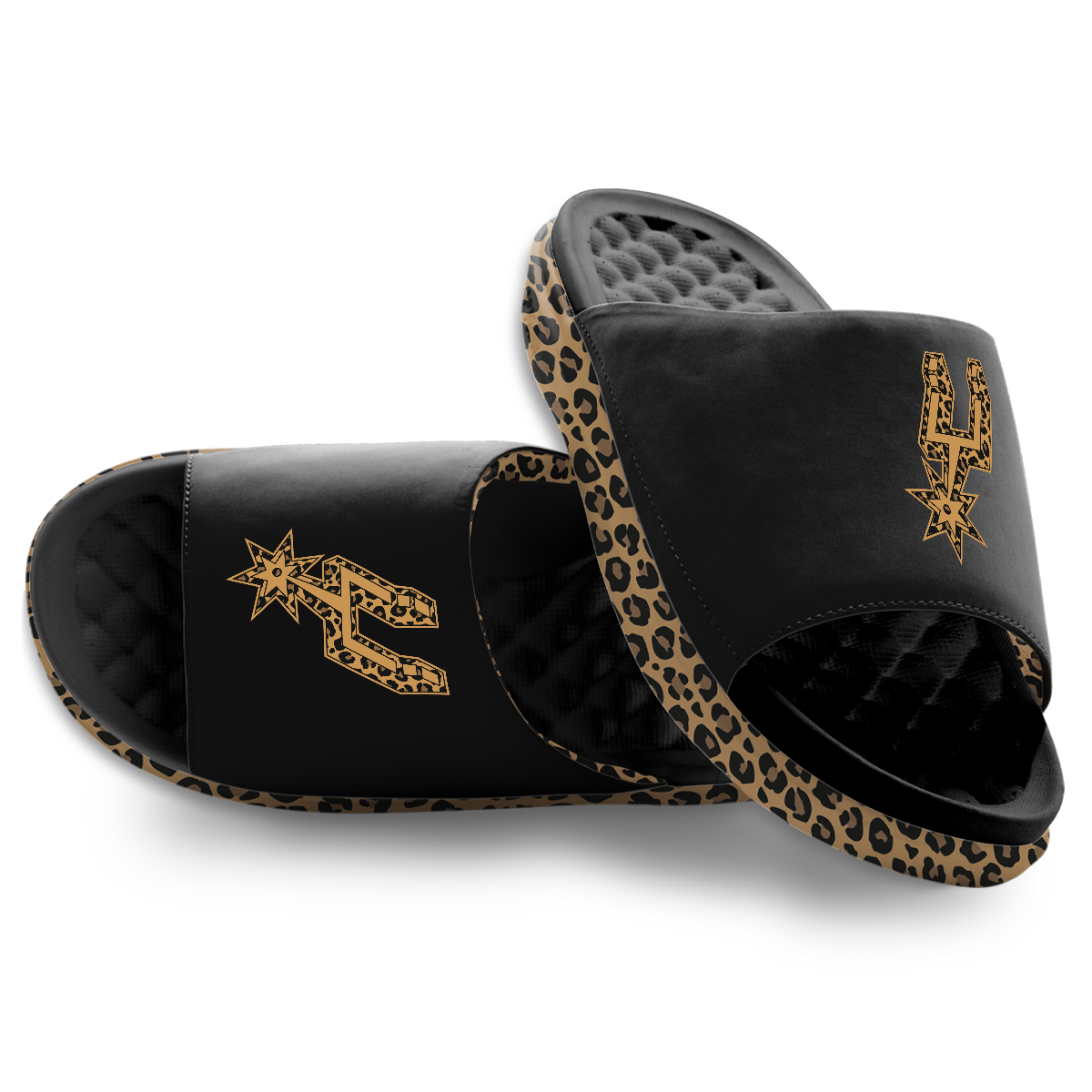 San Antonio Spurs Cheetah Dip Motive Slide Sandles