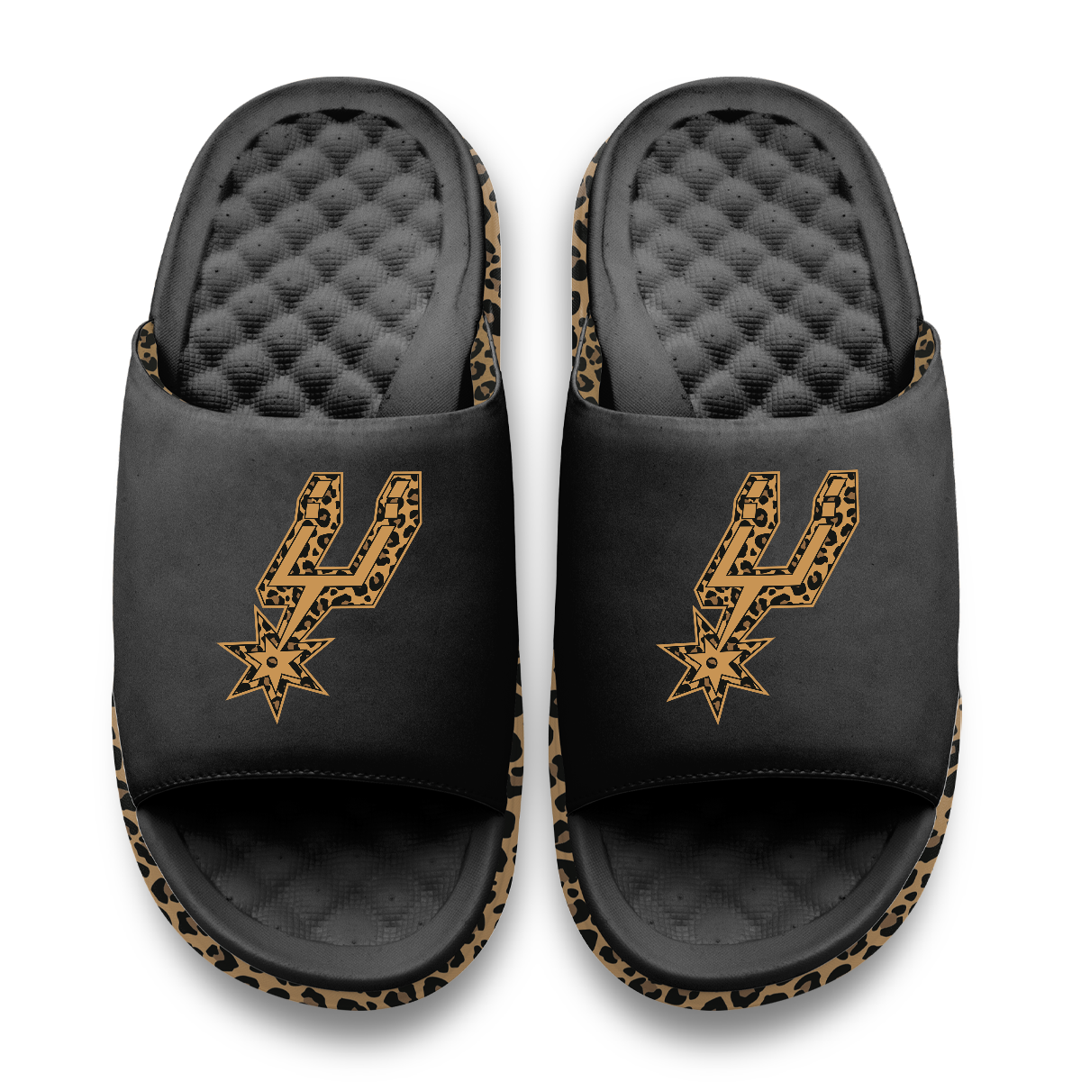 San Antonio Spurs Cheetah Dip Motive Slide Sandles