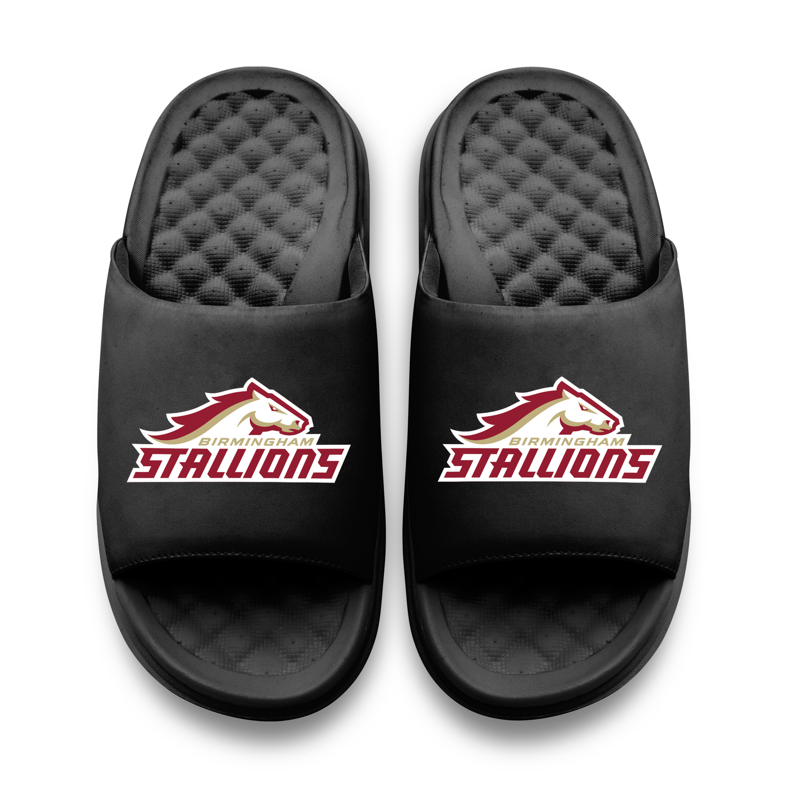 Birmingham Stallions Primary Logo Stack Motive Slide Sandals