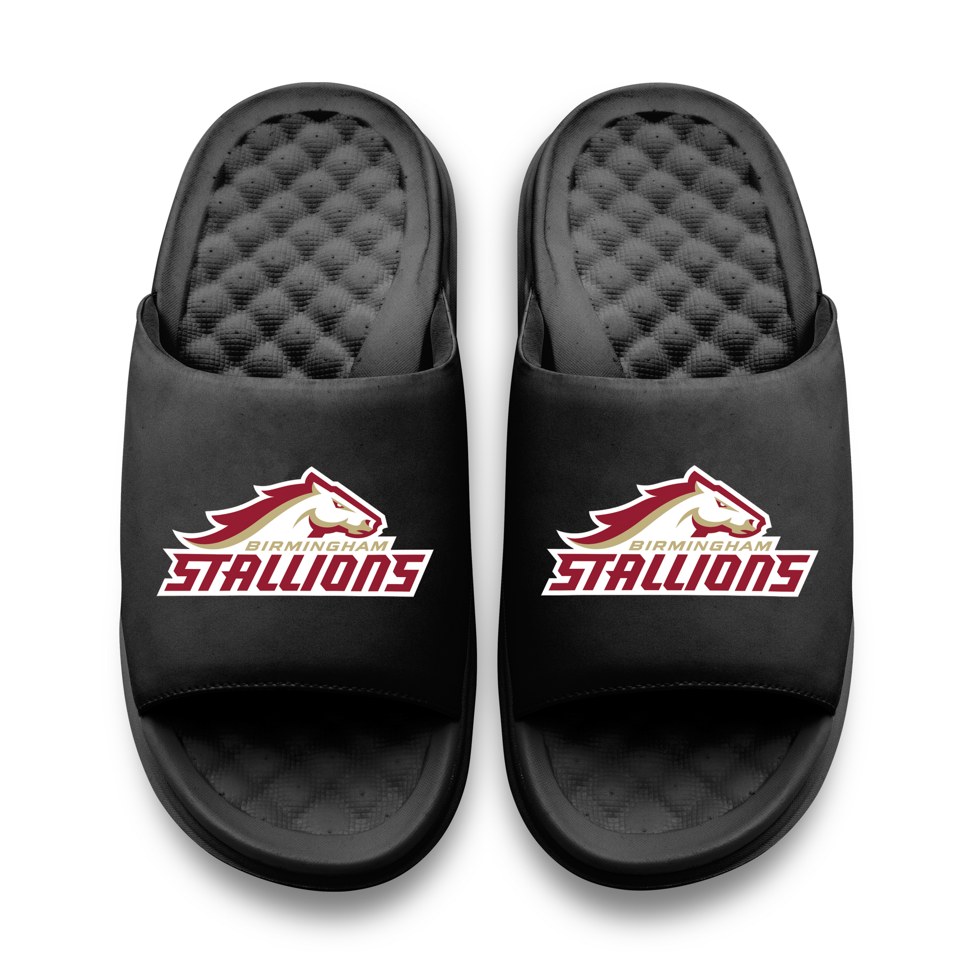 Birmingham Stallions Primary Logo Stack Motive Slide Sandals