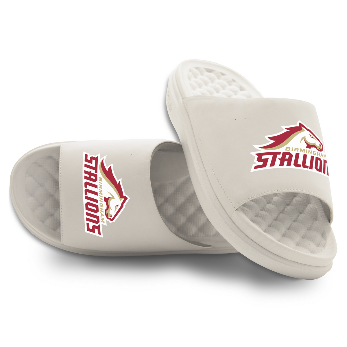 Birmingham Stallions Primary Logo Stack Motive Slide Sandals