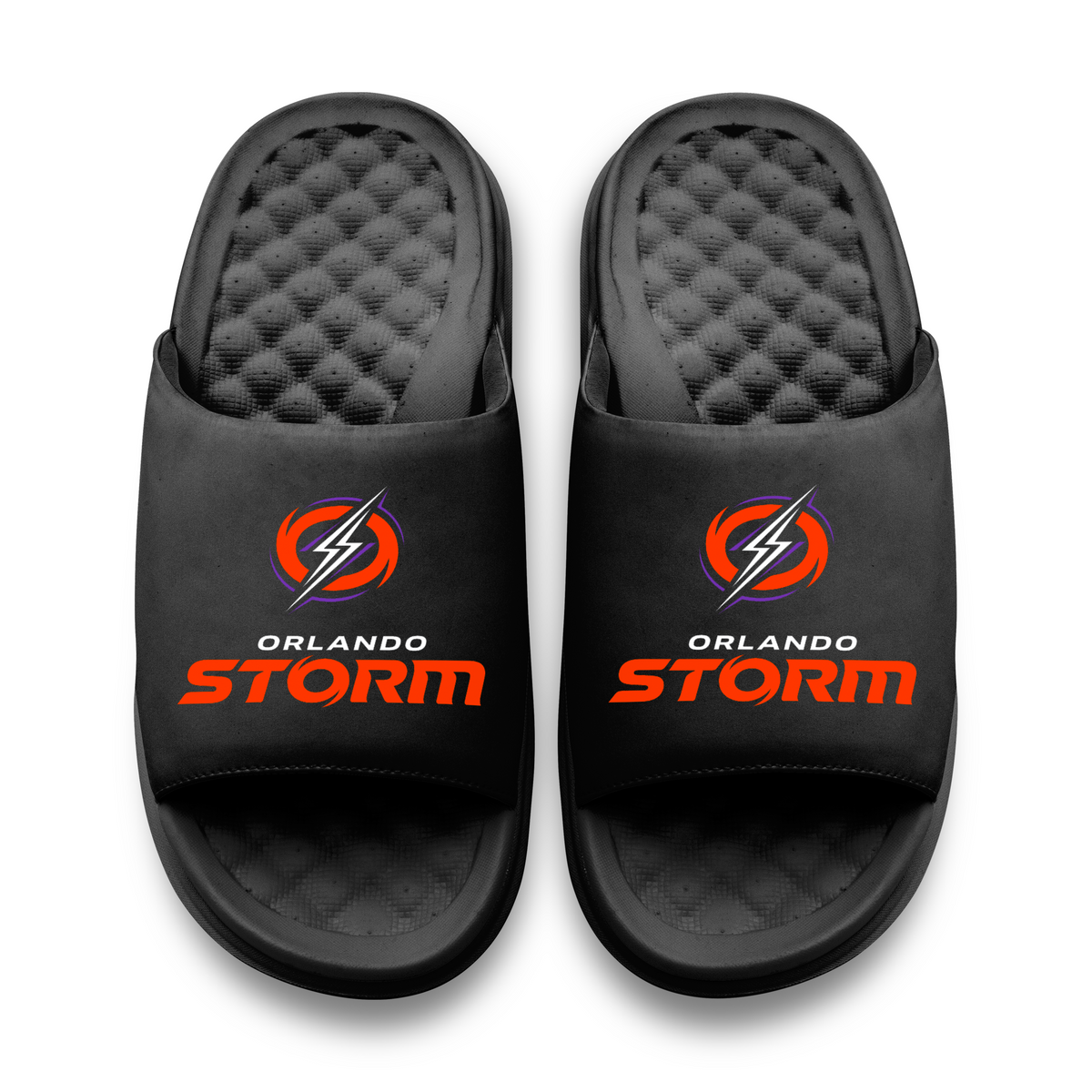 Orlando Storm Primary Logo Stack Motive Slide Sandals