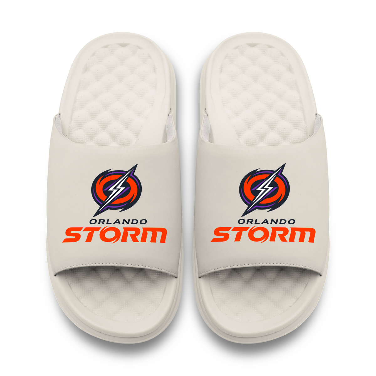 Orlando Storm Primary Logo Stack Motive Slide Sandals