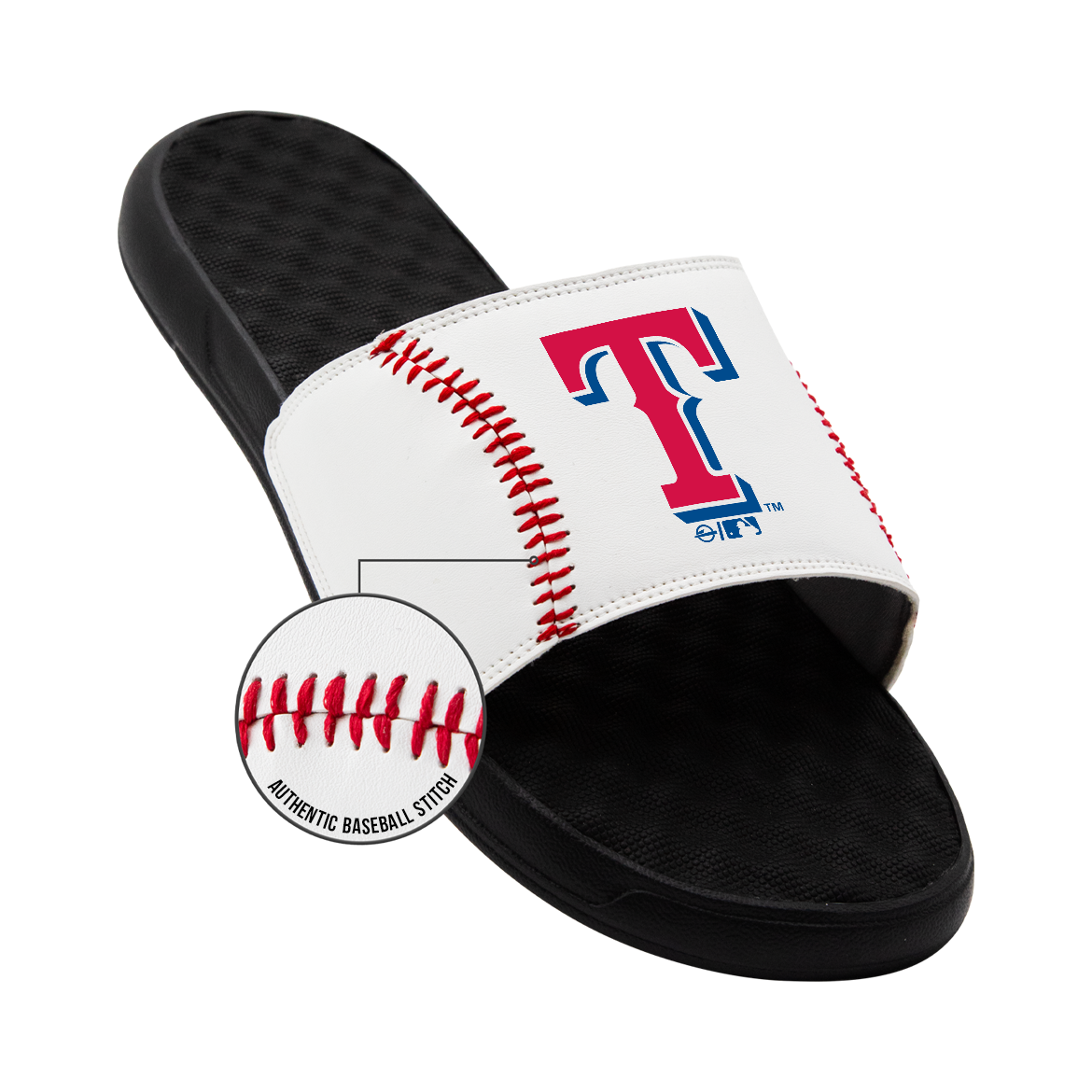 Texas Rangers Baseball Stitch Slide Sandals
