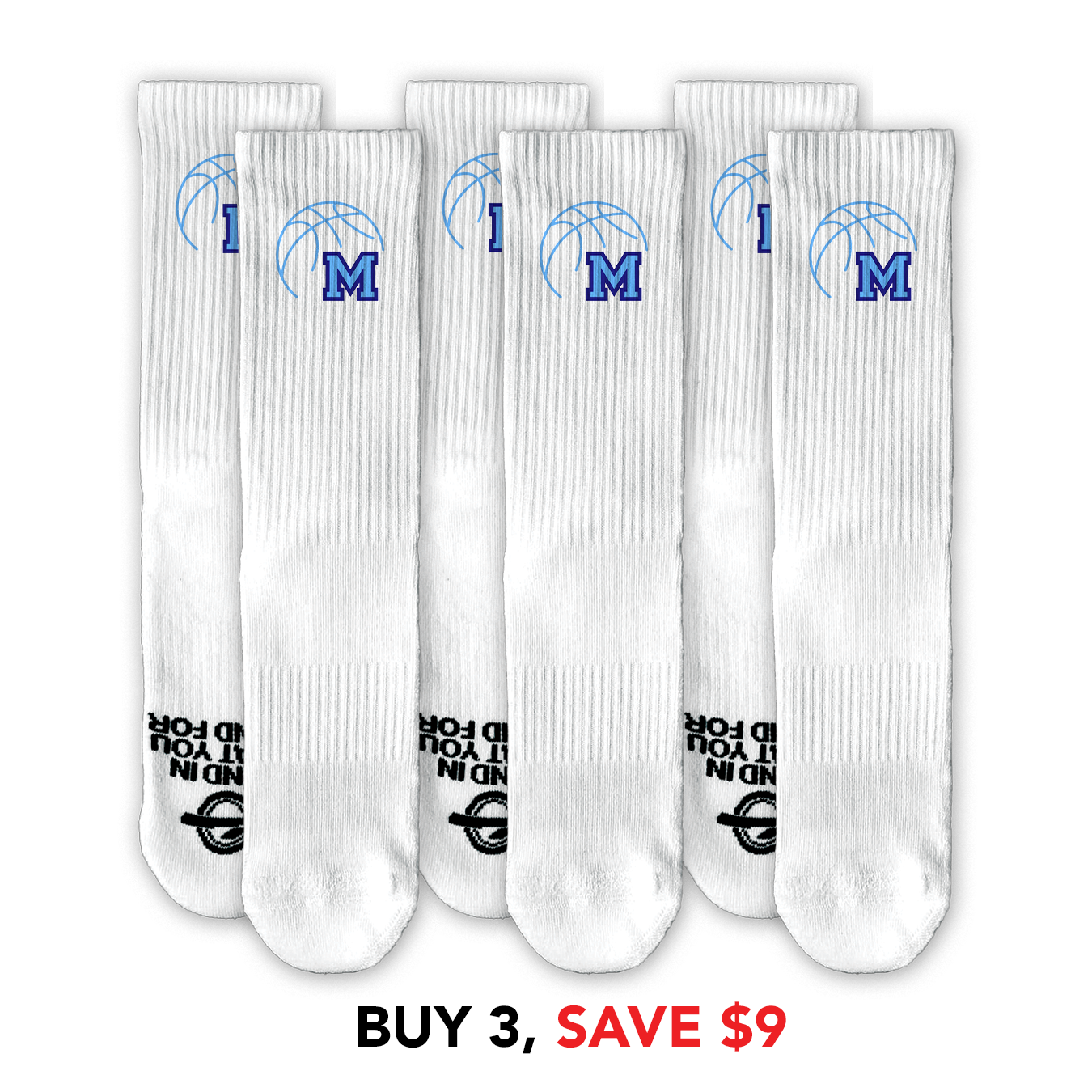 Medfield Basketball Lifestyle Socks Bundle