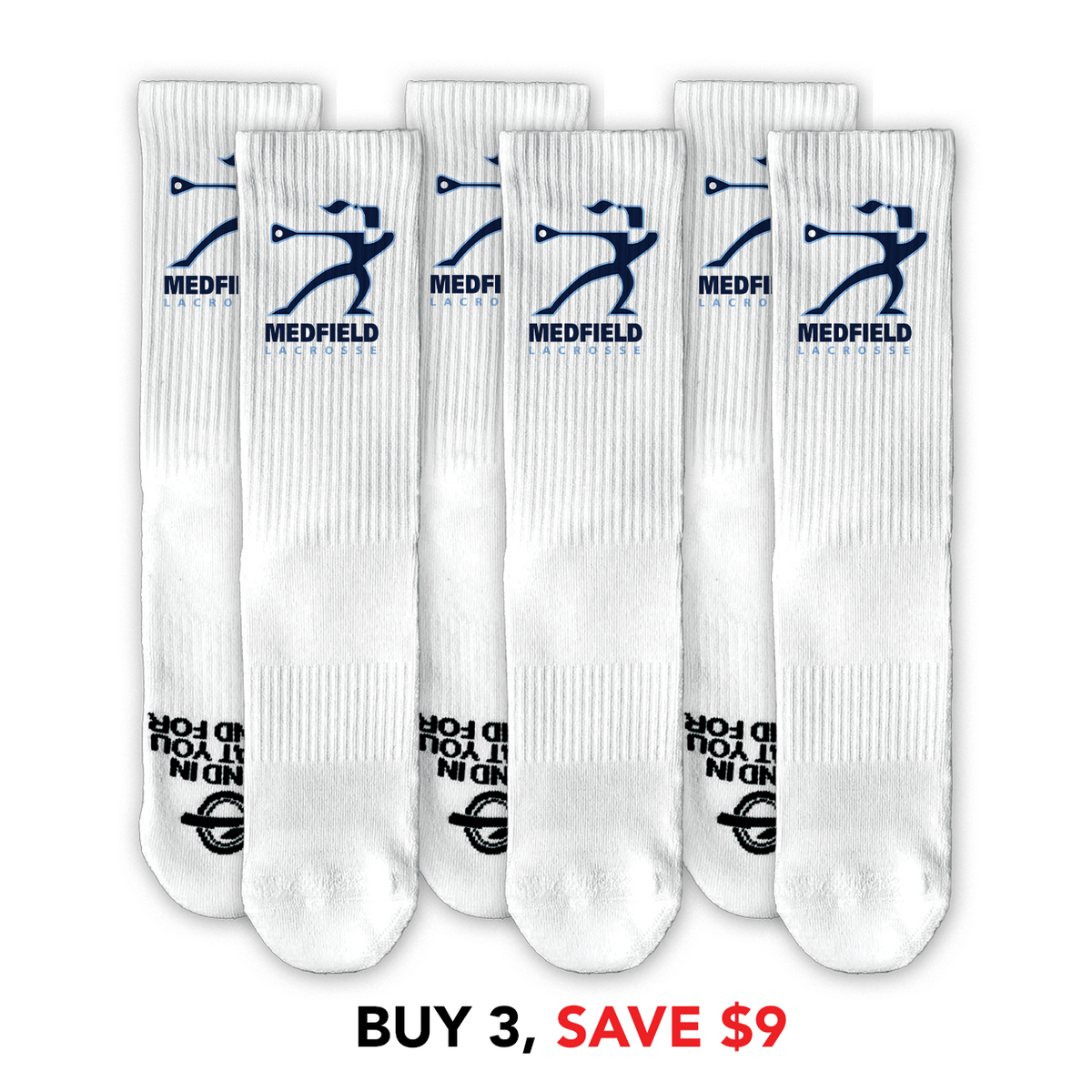 Medfield Girls Lacrosse Lifestyle Sock Three Pack