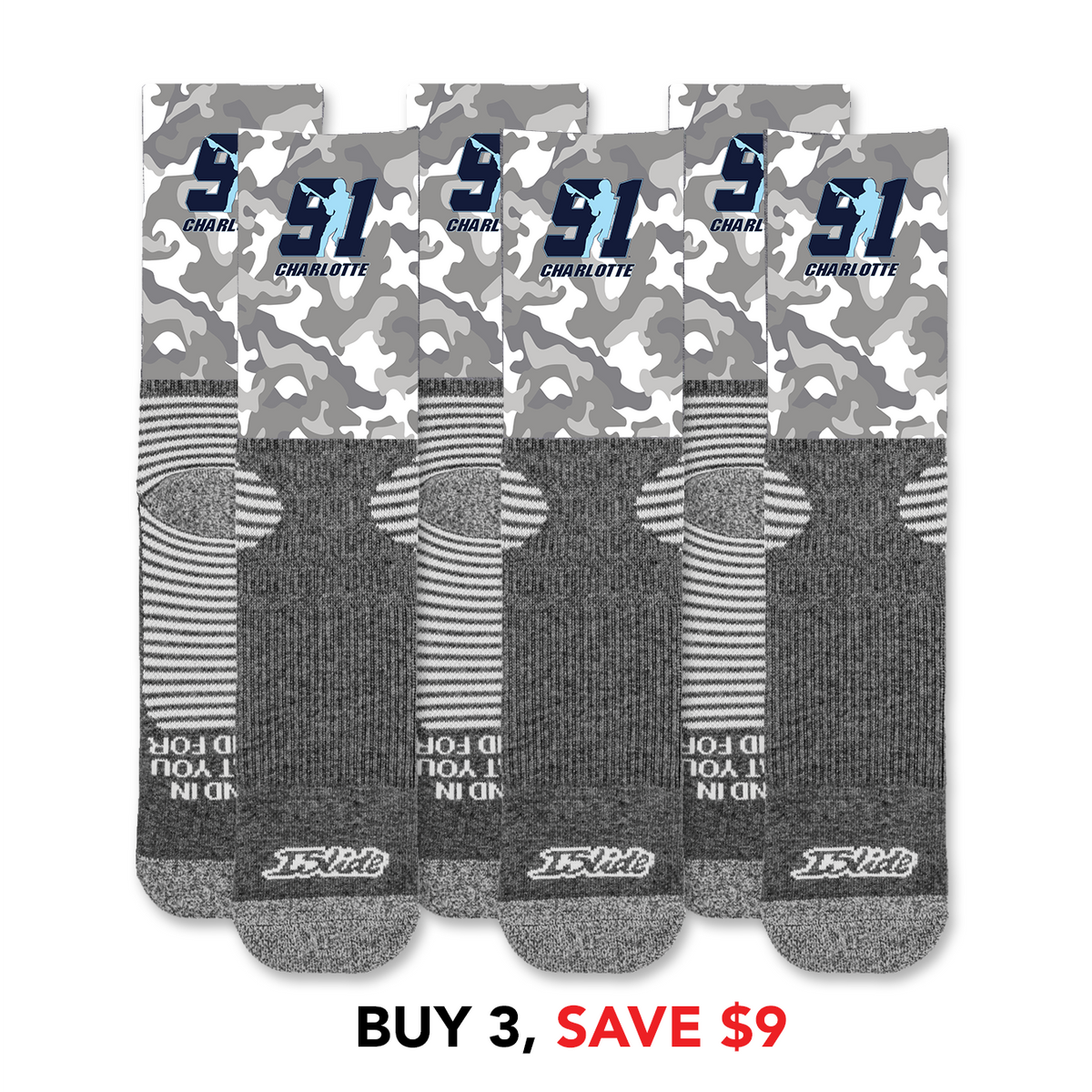 Team 91 Charlotte Camo Socks Bundle