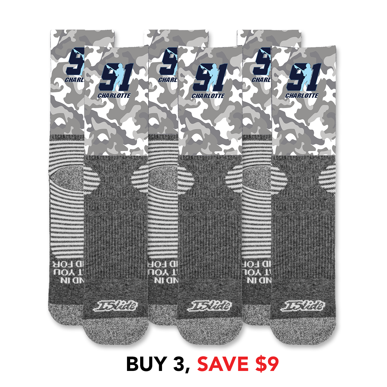 Team 91 Charlotte Camo Socks Bundle