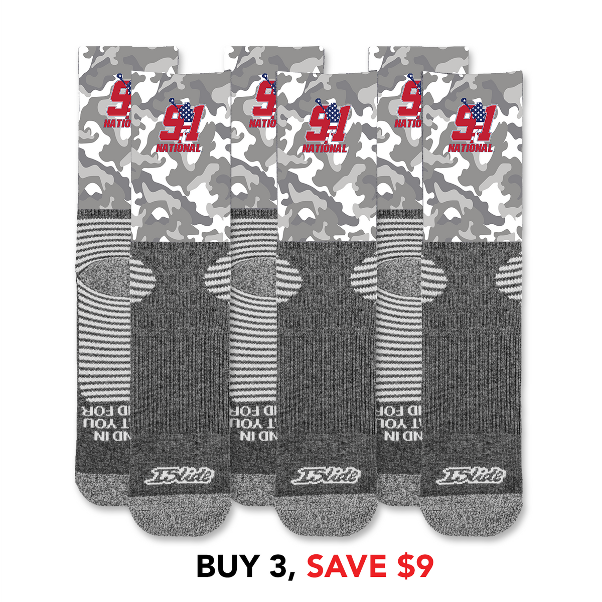 Team 91 National Girls Camo Socks Bundle